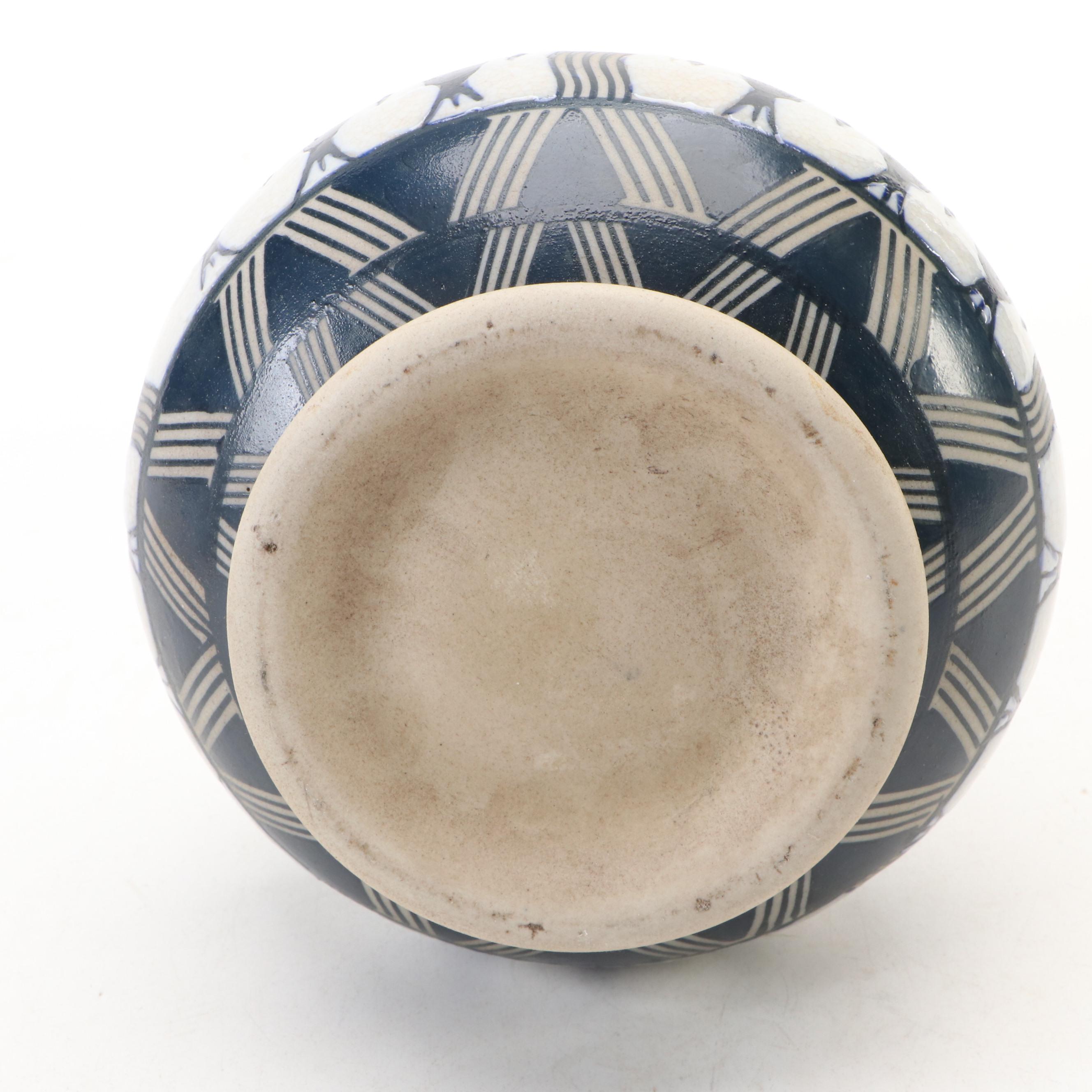 Sauri Warli Style Friendship Vase with Other Art Pottery Vessels