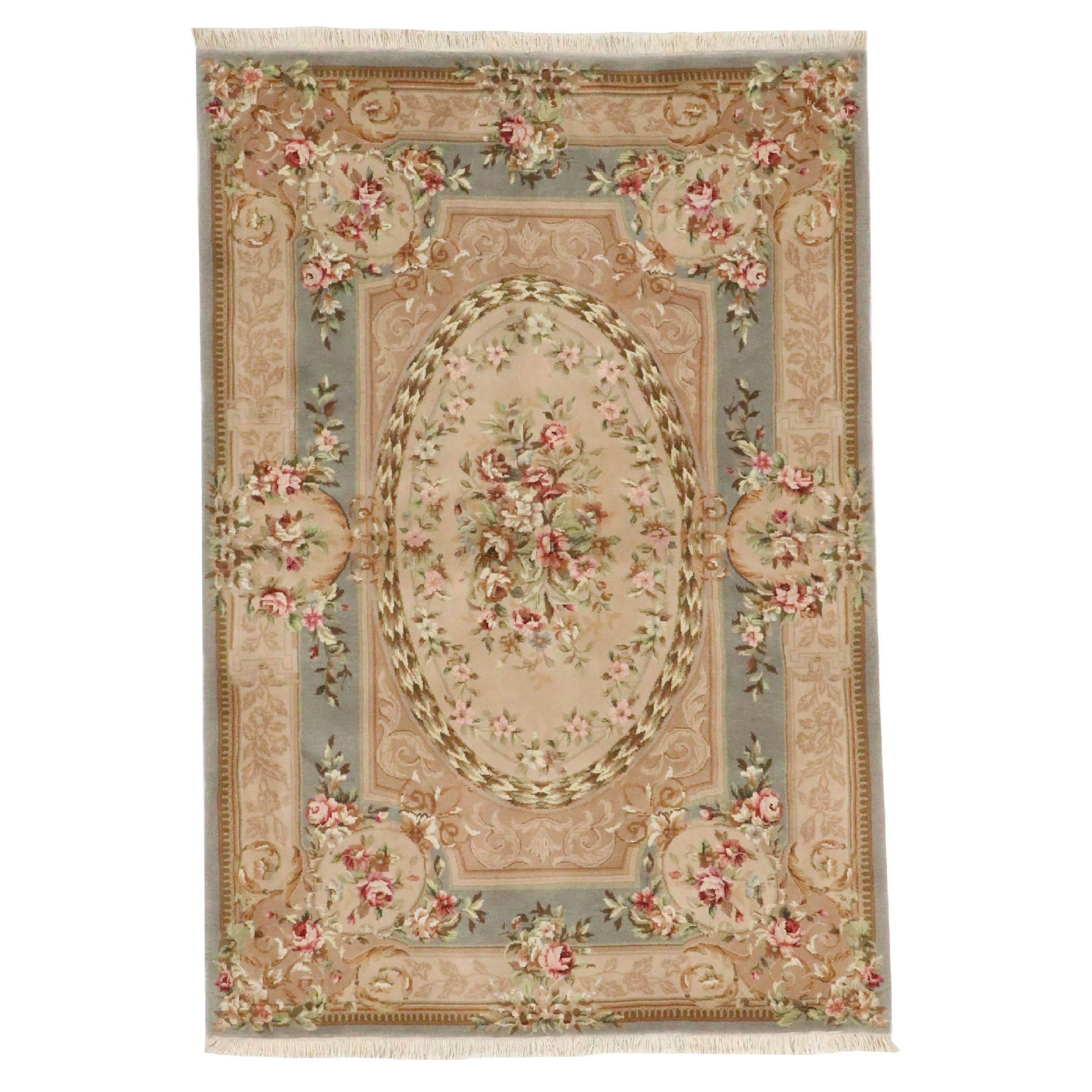 4' x 6'1 Hand-Knotted Sino-French Aubusson Area Rug