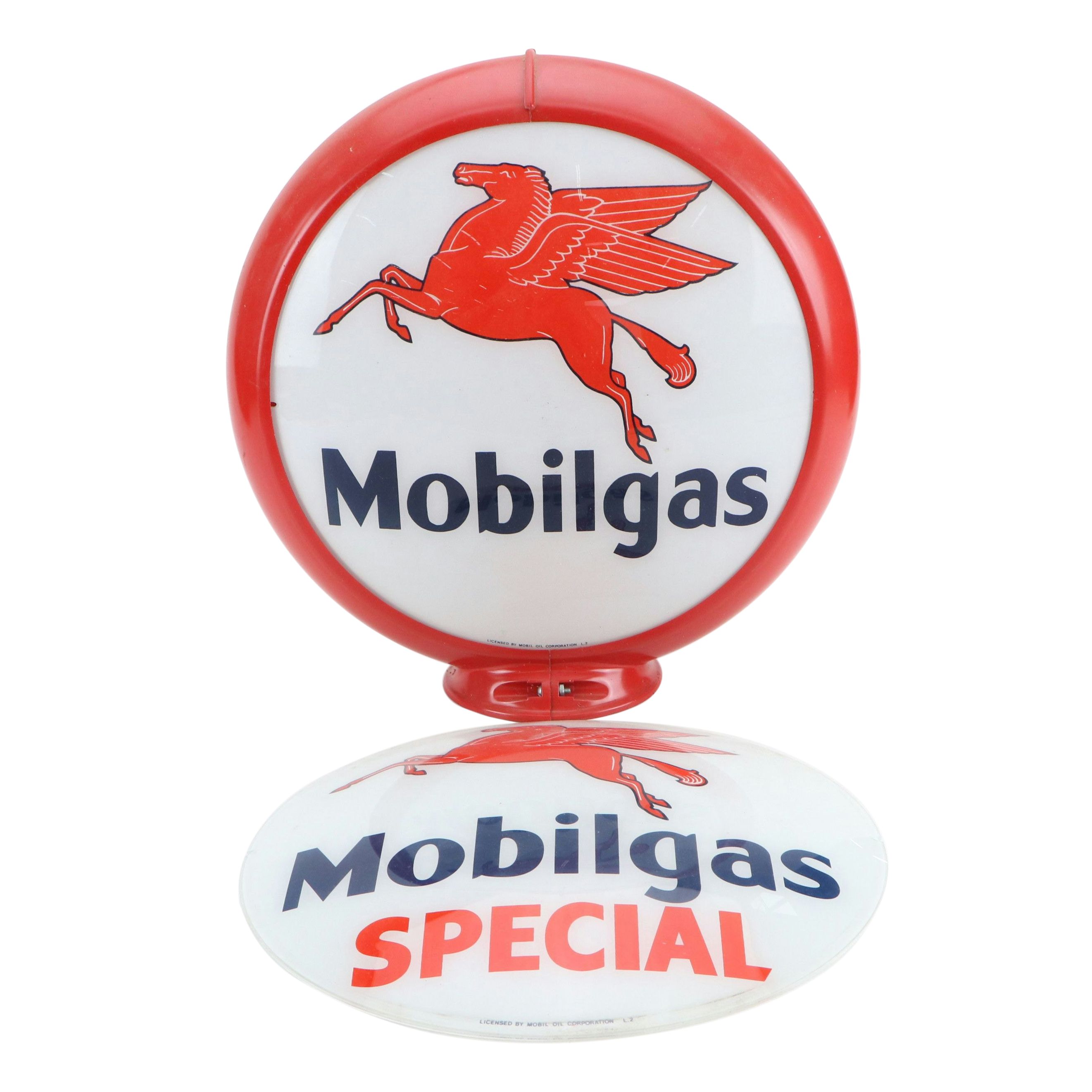Mobilgas Reproduction Gas Pump Globe and Globe Sign