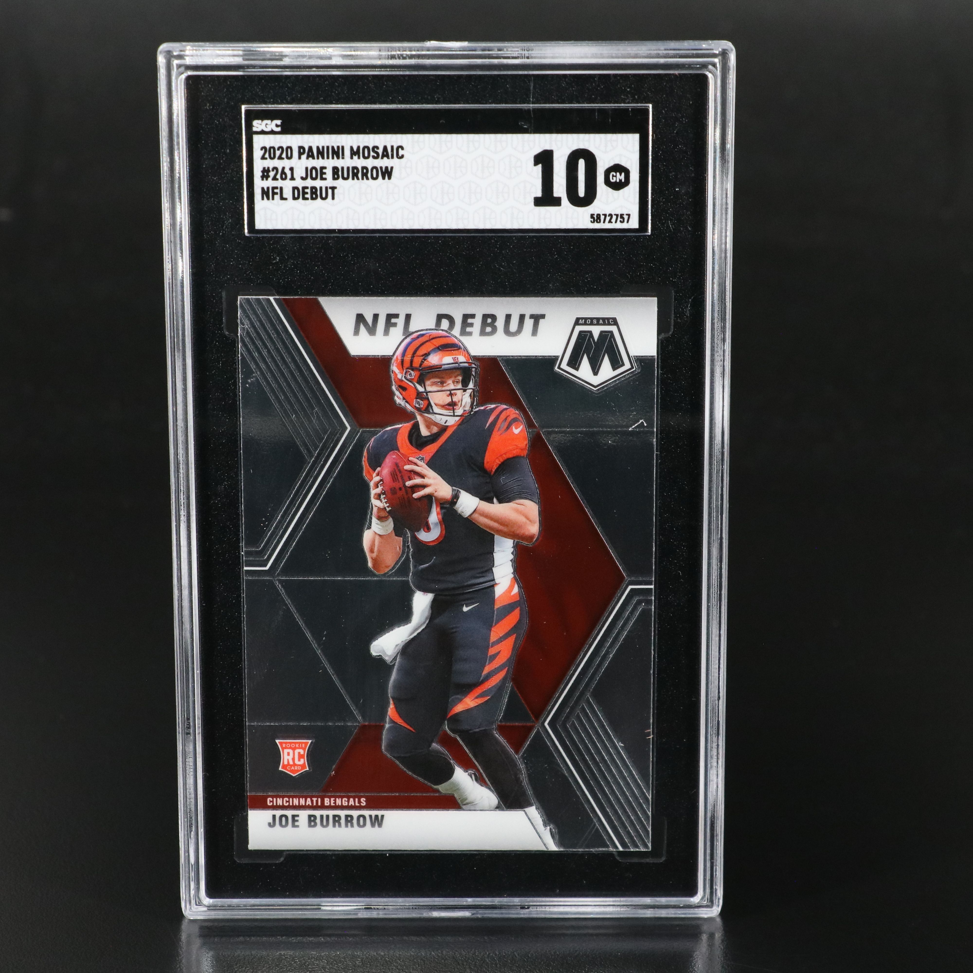 2020 Mosaic Joe Burrow Cincinnati Bengals Rookie Card Graded SGC 10