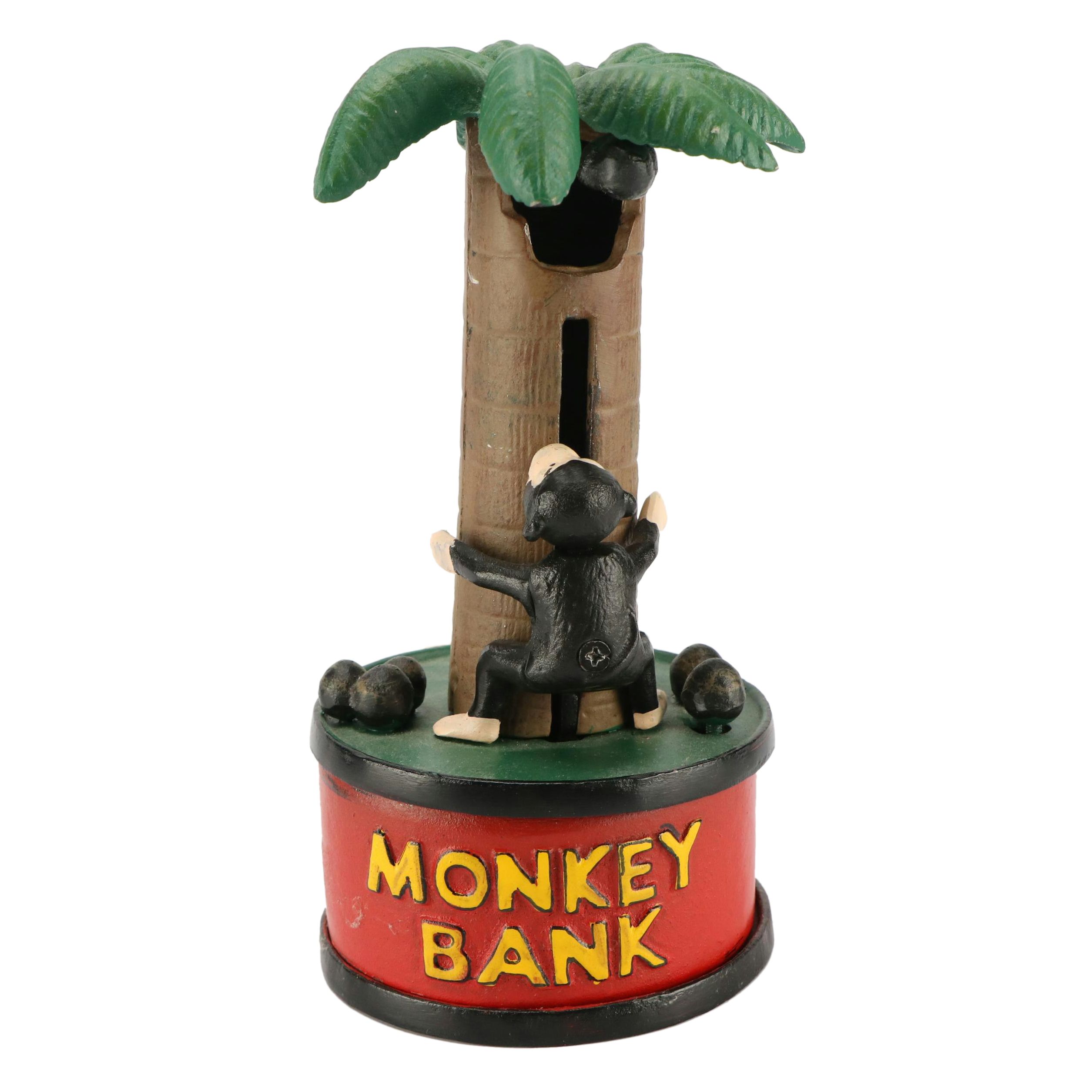 B & P Cast Iron "Monkey Bank" Coin Bank