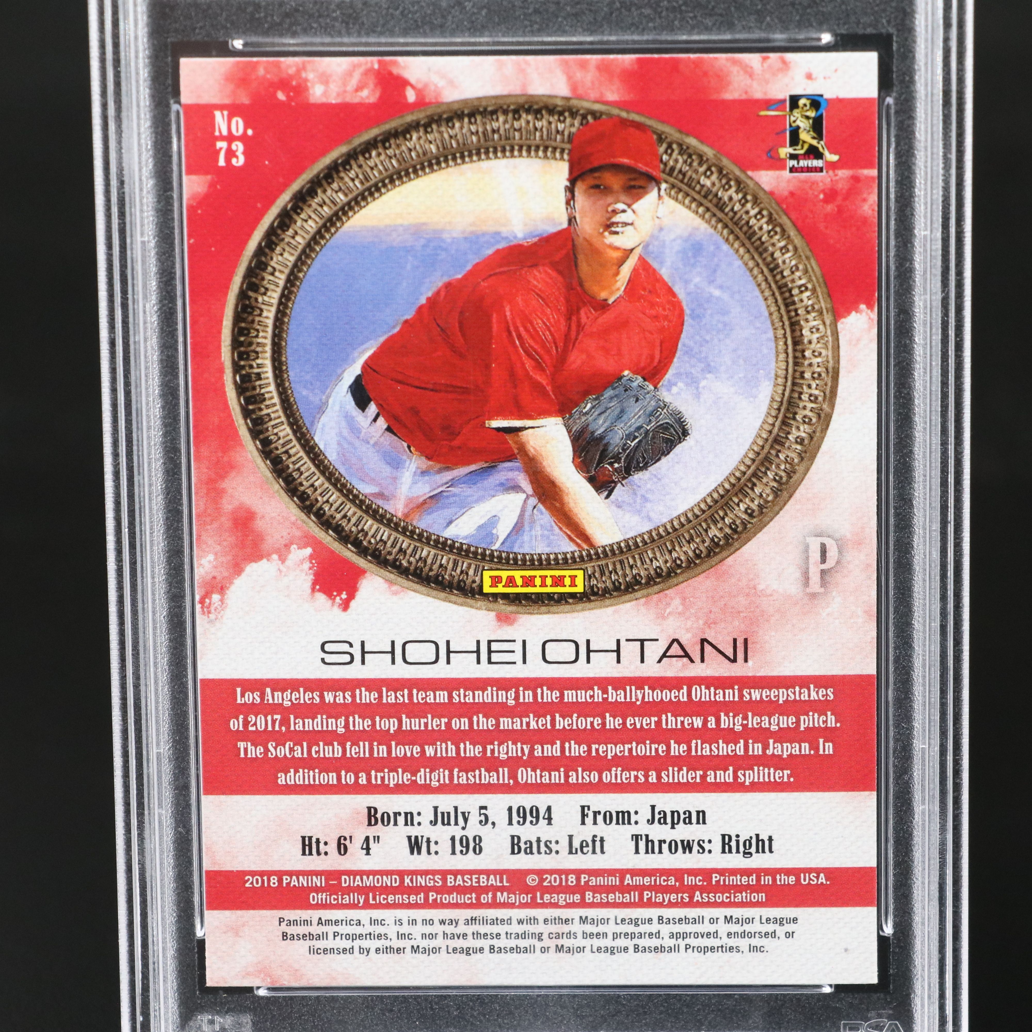 2018 Diamond Kings Shohei Ohtani Rookie Baseball Card Graded PSA 10
