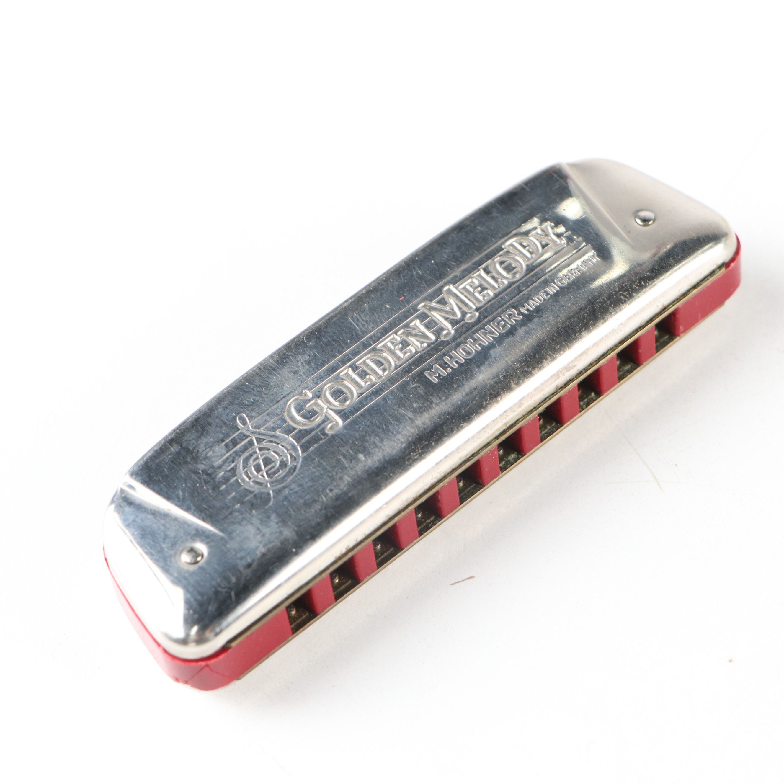 German M. Hohner "Golden Melody" Metal and Resin Harmonicas