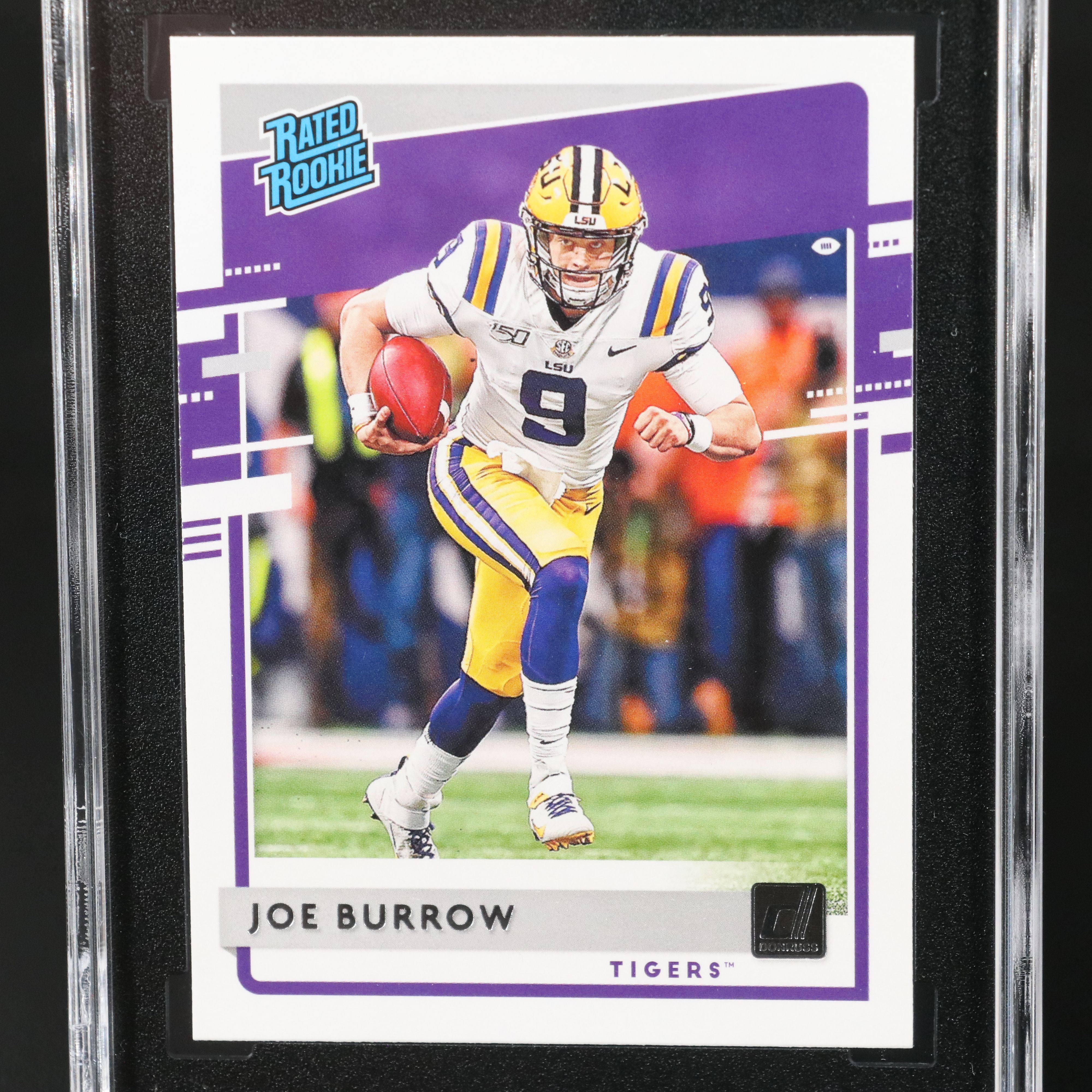 2020 Chronicles Draft Picks Joe Burrow Donruss Rated Rookie Card Graded SGC 10