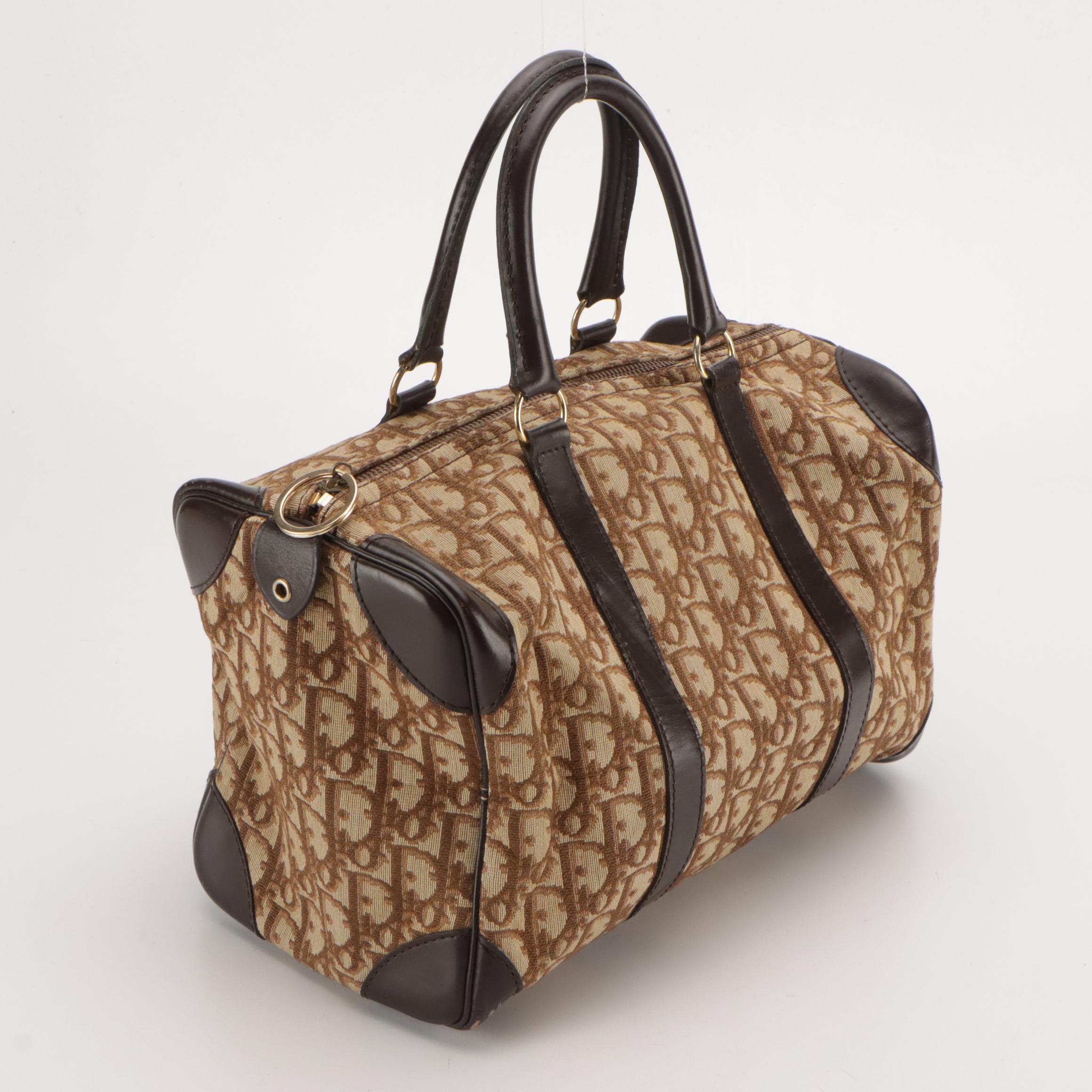 Christian Dior Bagages Boston Bag in Brown Trotter Monogram Canvas