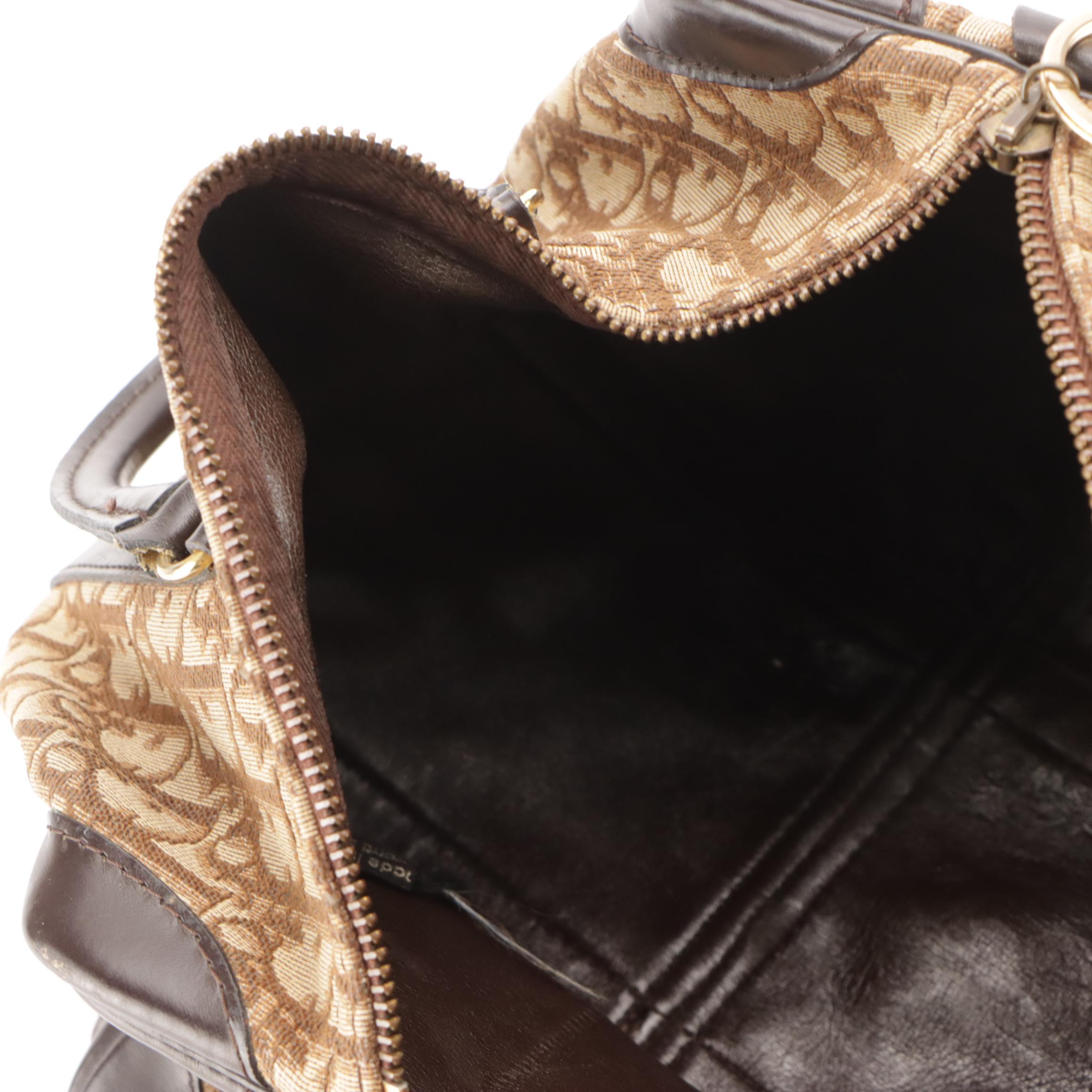 Christian Dior Bagages Boston Bag in Brown Trotter Monogram Canvas