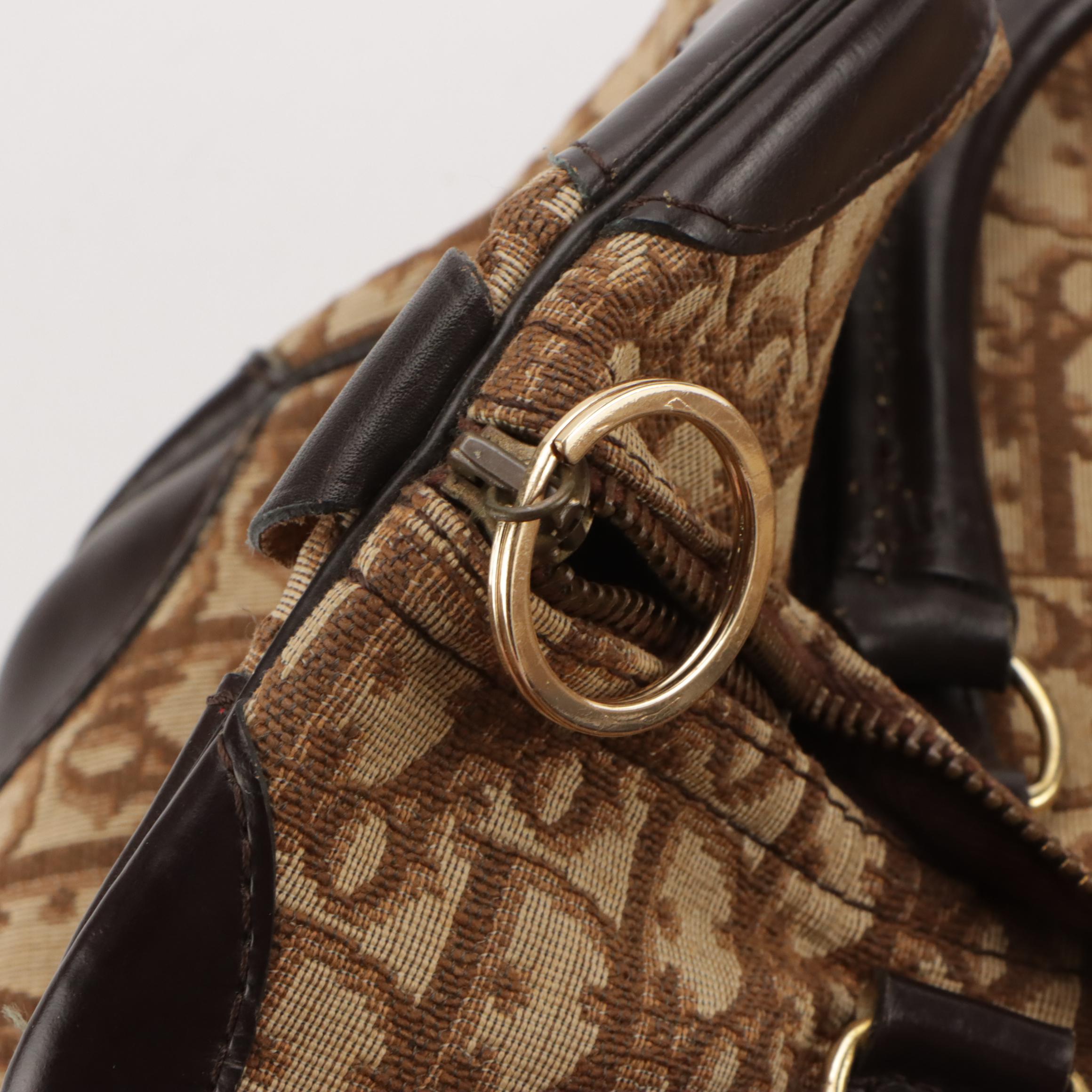 Christian Dior Bagages Boston Bag in Brown Trotter Monogram Canvas