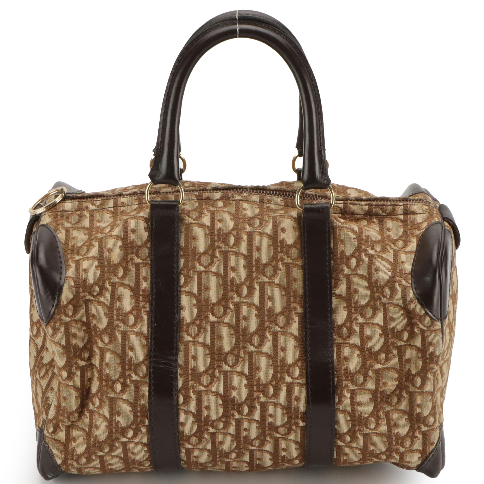 Christian Dior Bagages Boston Bag in Brown Trotter Monogram Canvas