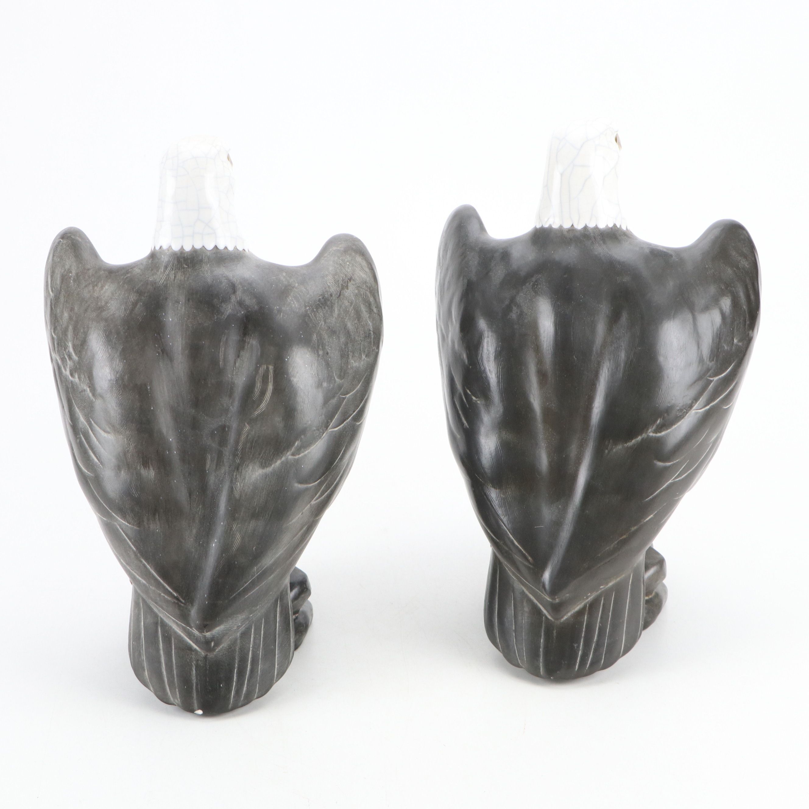 Anthony Freeman for McFarlin Potteries of California Ceramic Bald Eagle Figures