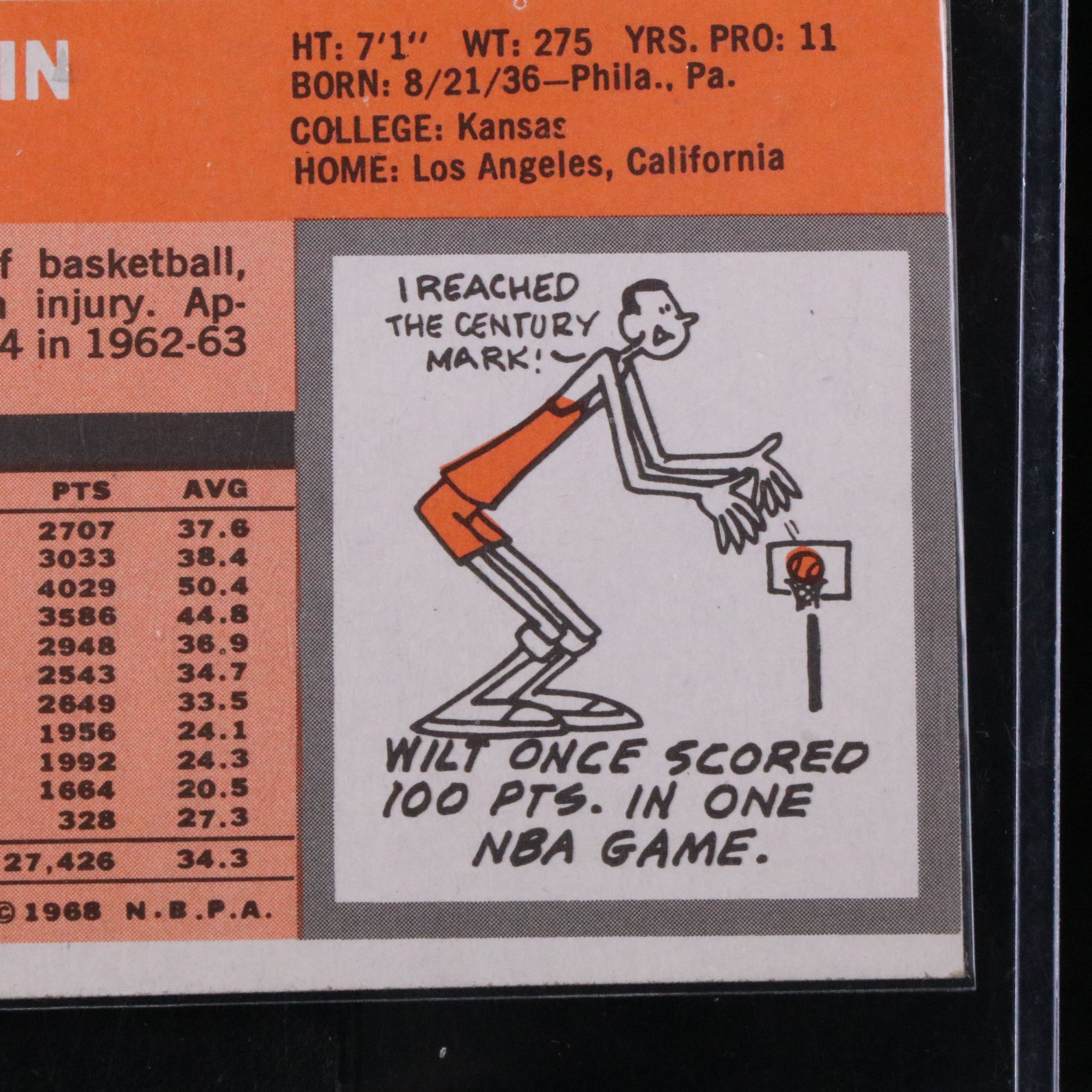 1970 Topps Wilt Chamberlain Los Angeles Lakers Basketball Card