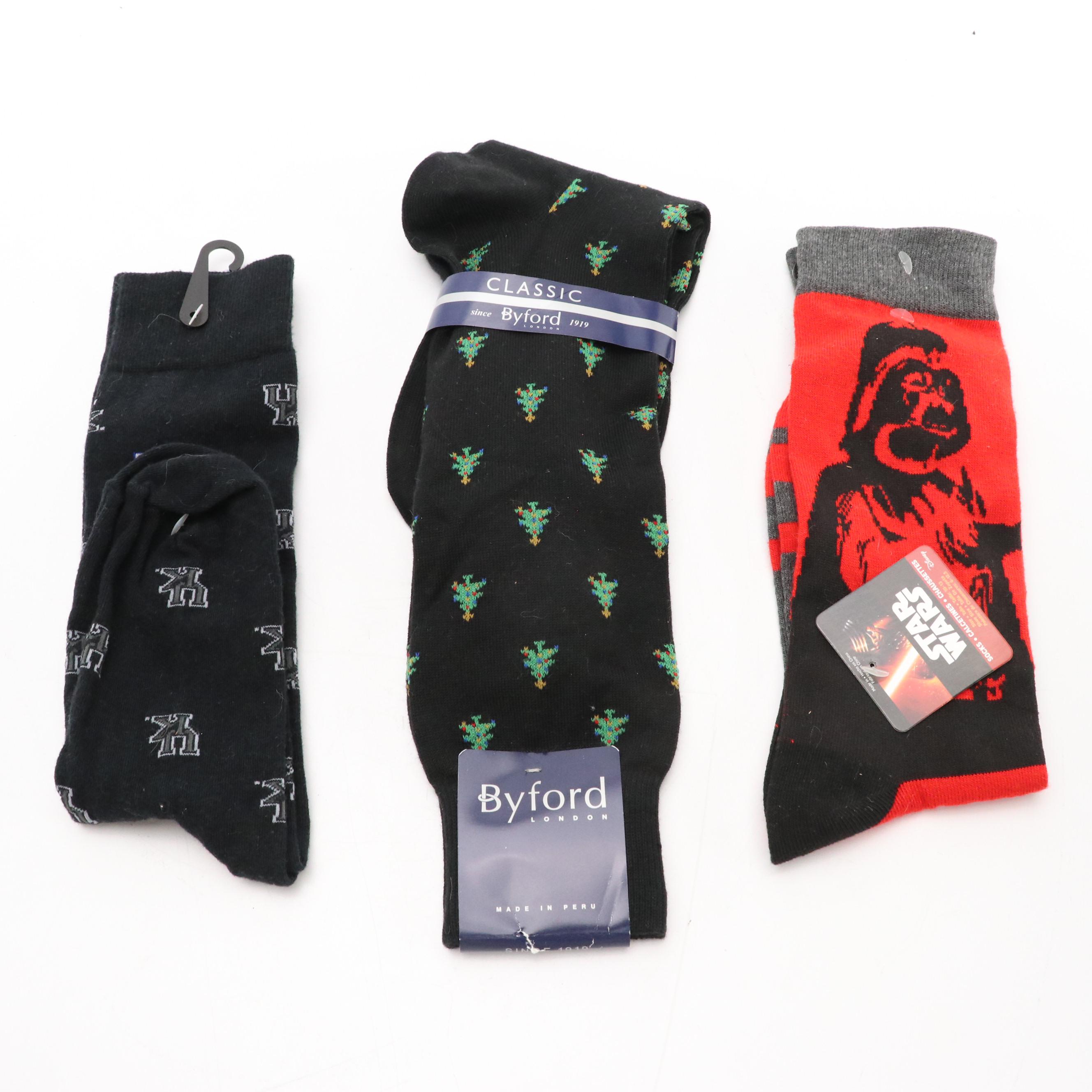 Men's Novelty Socks Including University of Kentucky, Star Wars, and More