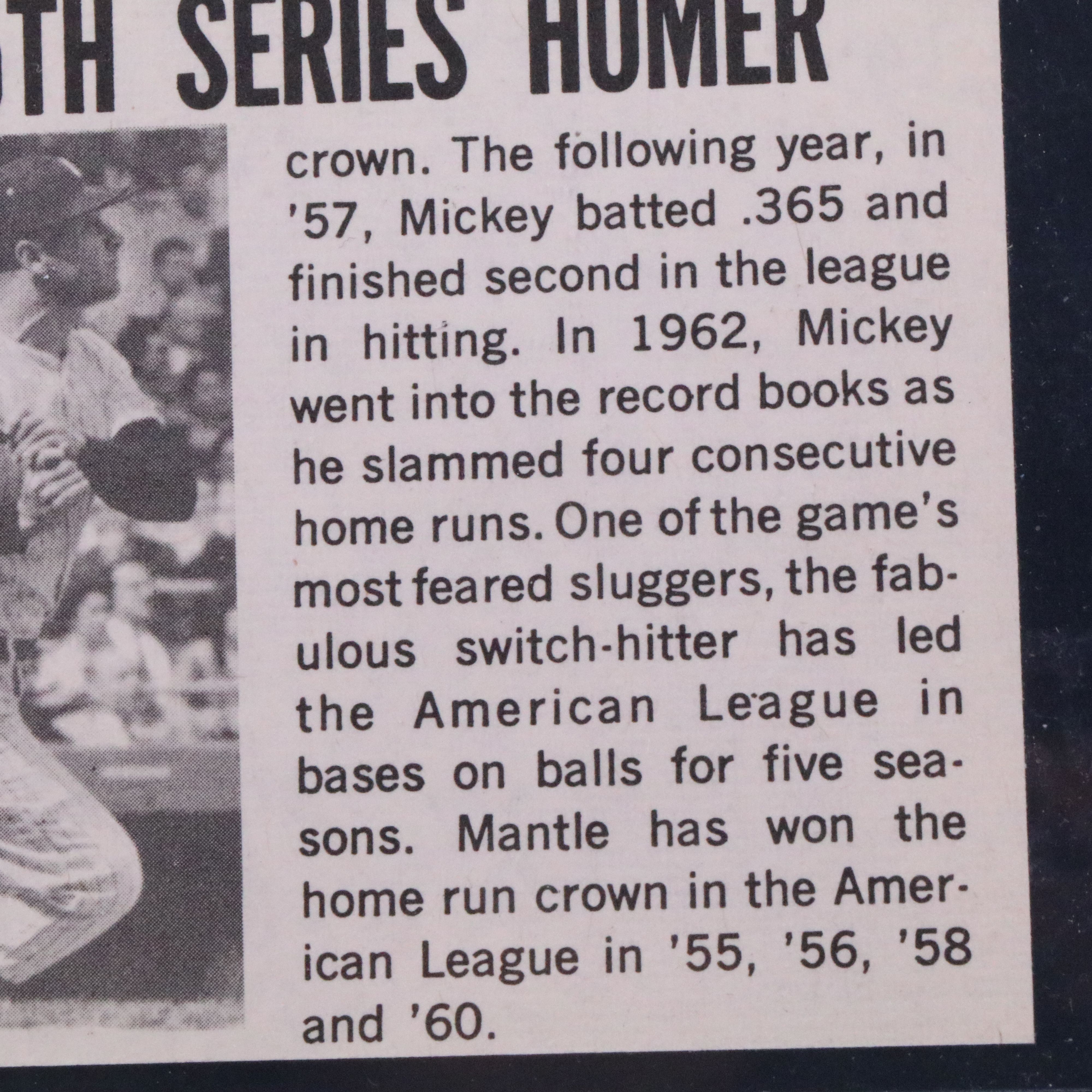 1964 Topps Giants Mickey Mantle New York Yankees Baseball Card