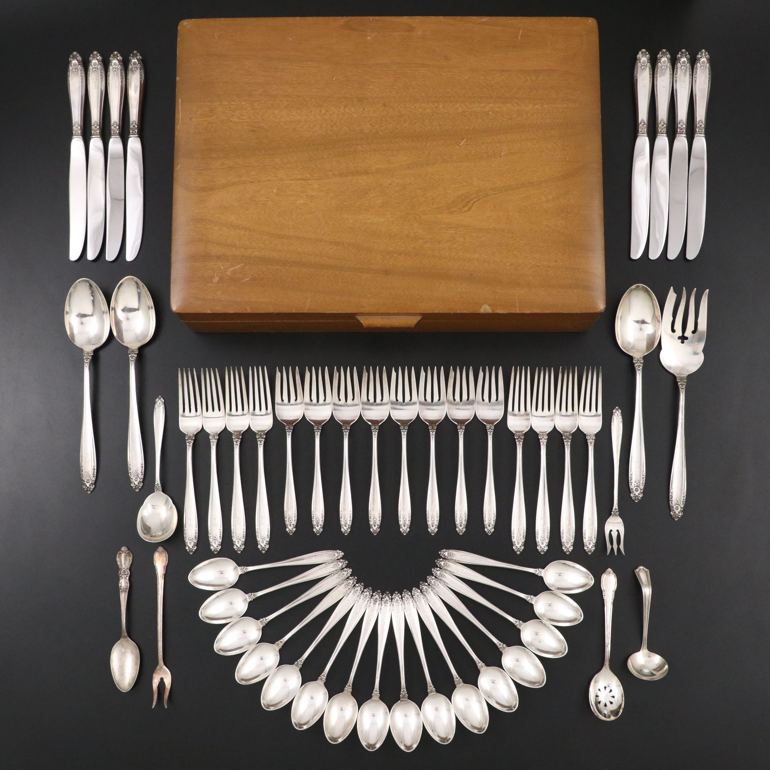 International Silver "Prelude" Sterling Flatware with Storage Chest