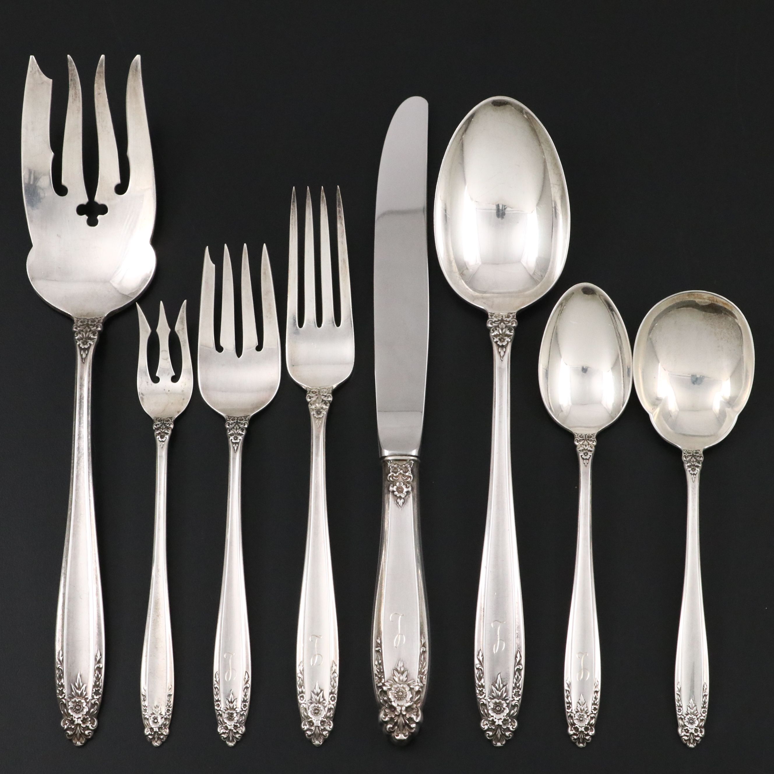 International Silver "Prelude" Sterling Flatware with Storage Chest
