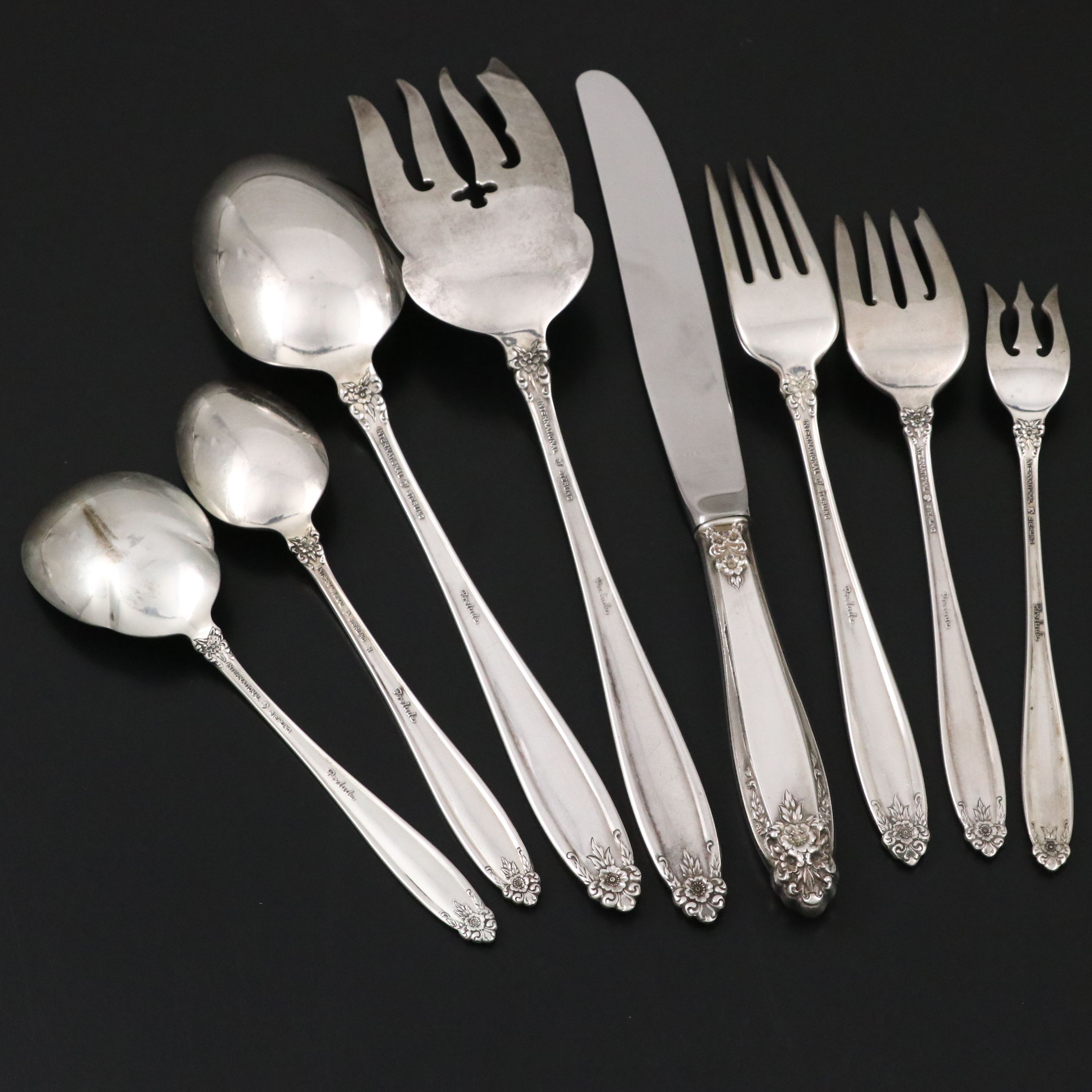International Silver "Prelude" Sterling Flatware with Storage Chest