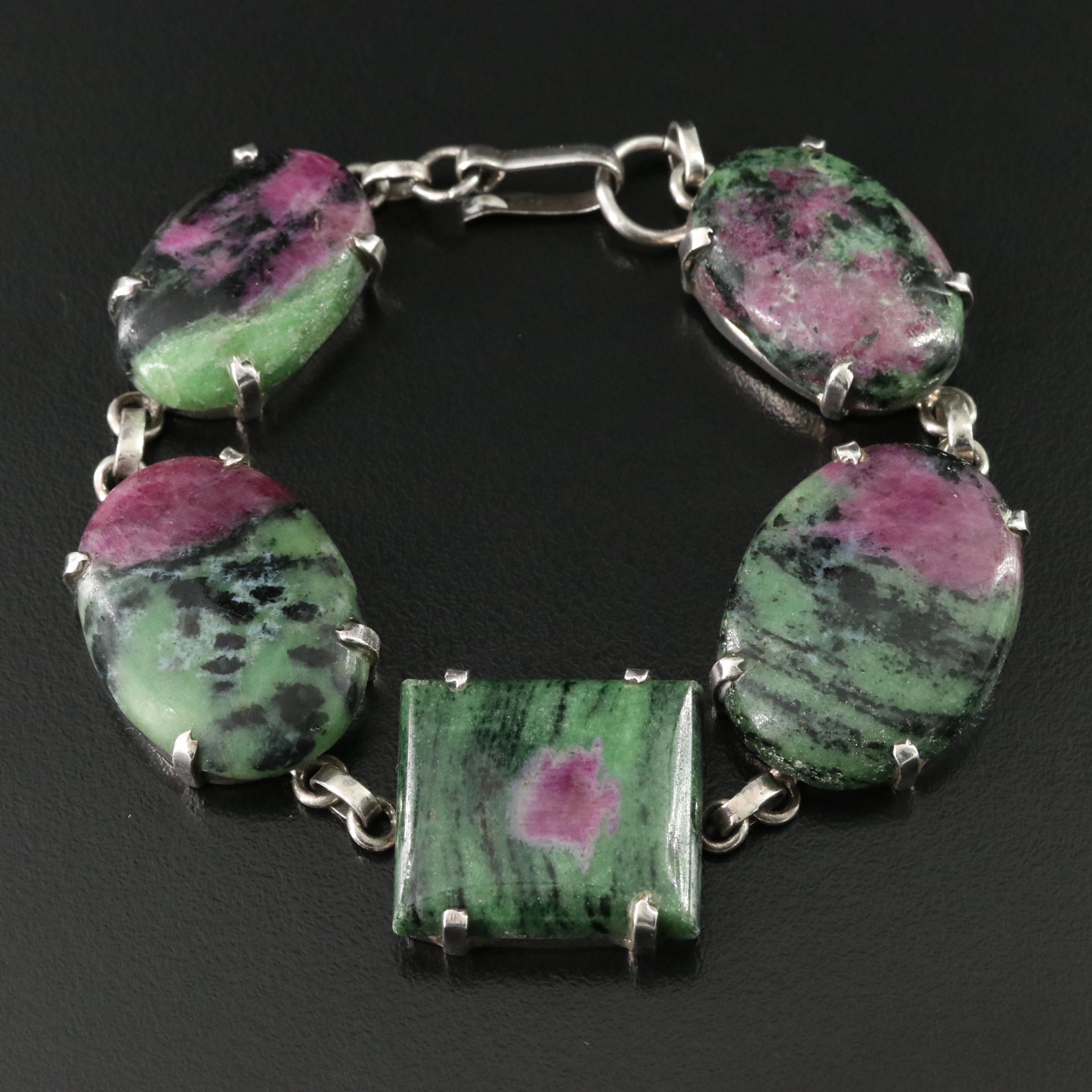 Sterling Ruby in Zoisite Bracelet