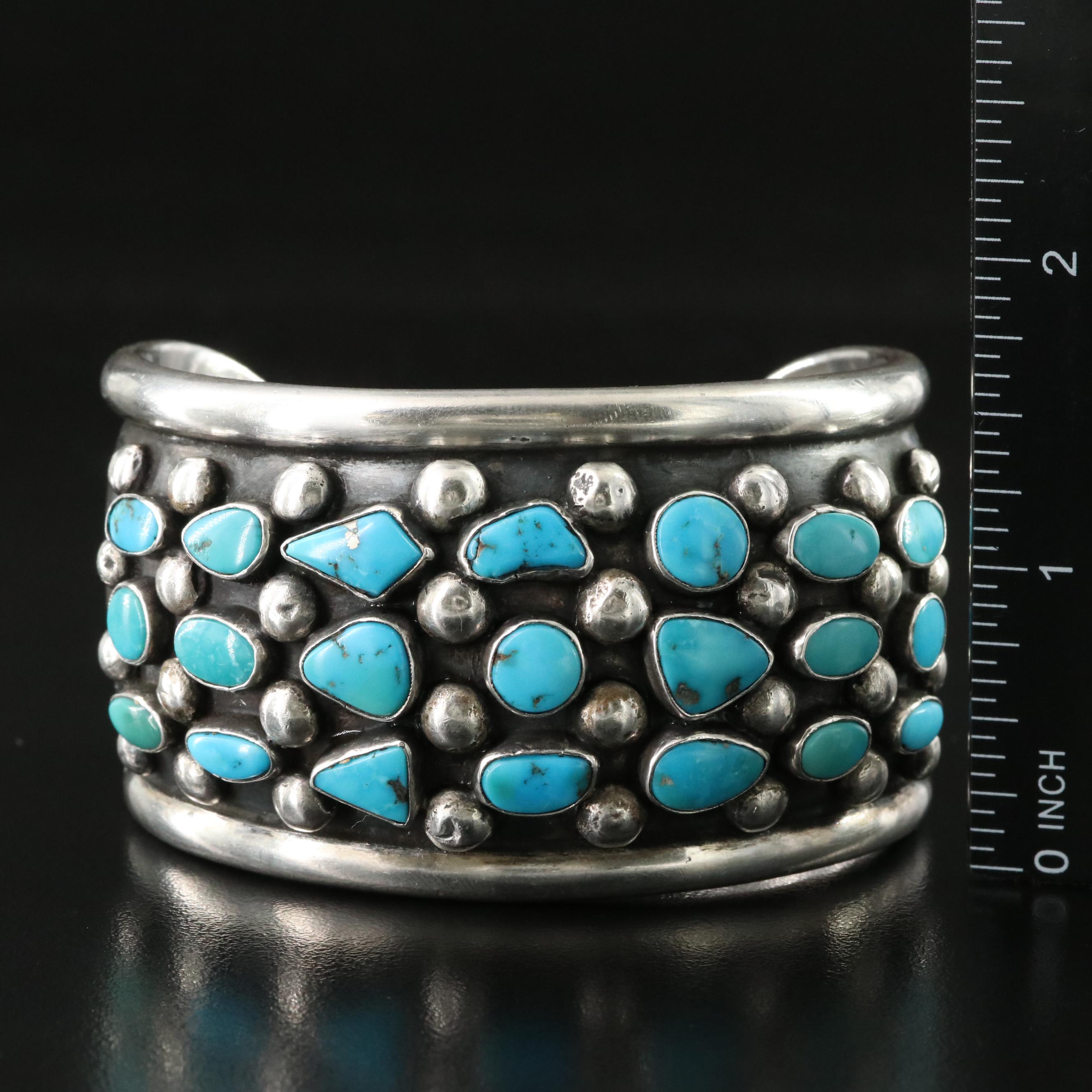 Southwestern Sterling Turquoise Cuff