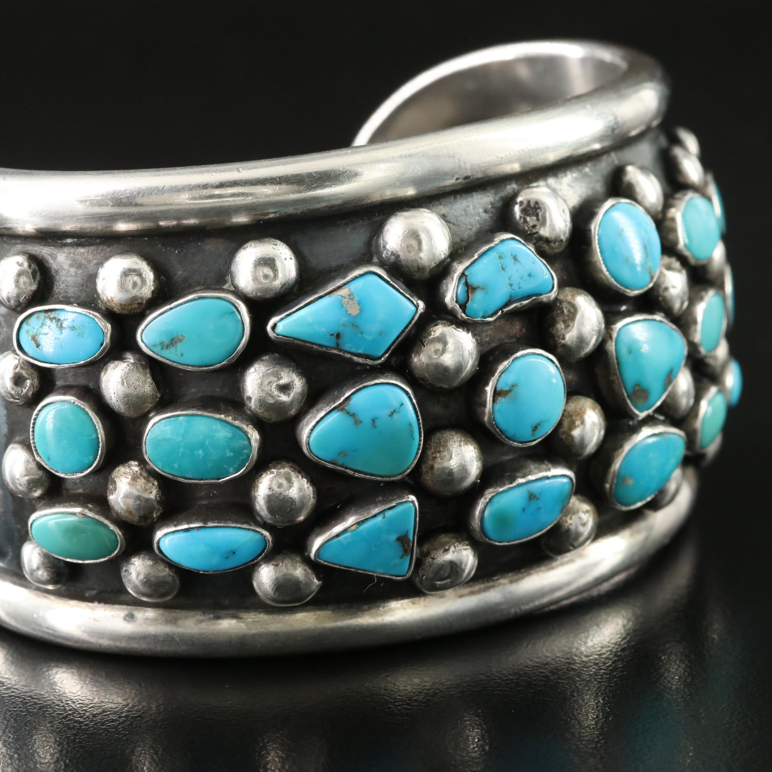 Southwestern Sterling Turquoise Cuff