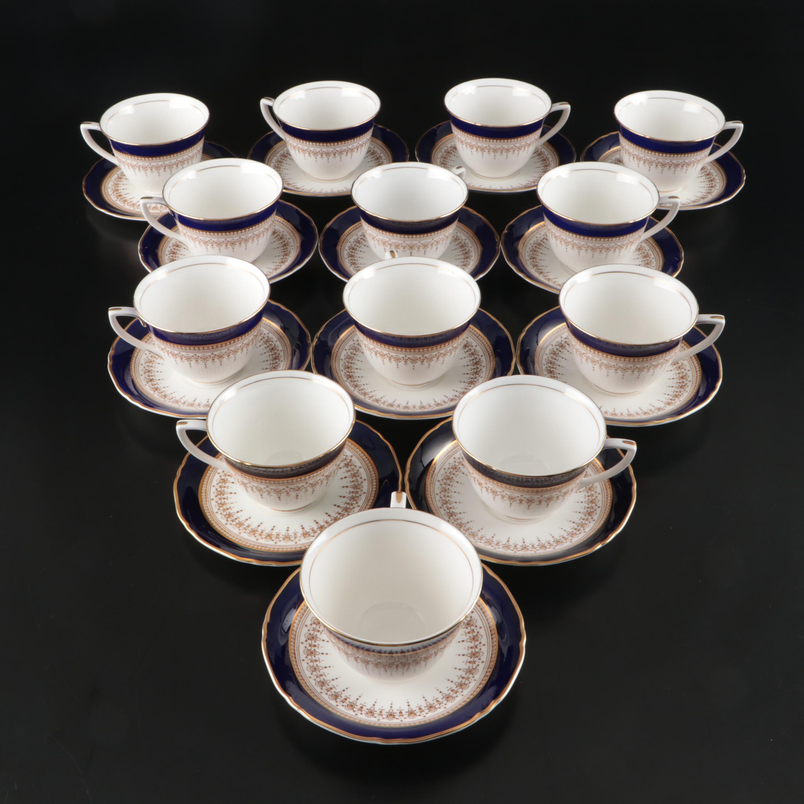 Royal Worcester "Regency" Ceramic Plates, Teacups and Saucers