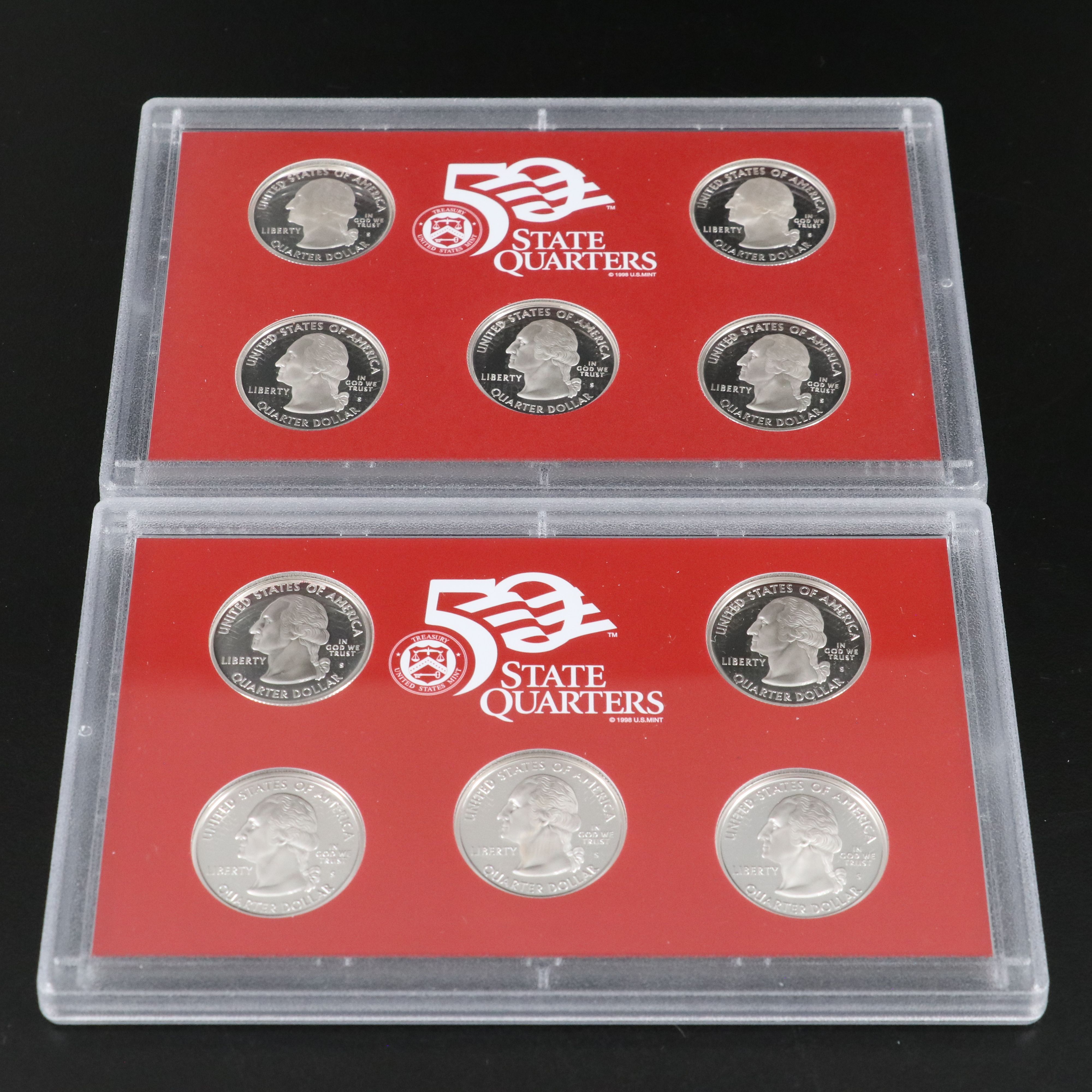 Six Statehood and Territories Quarters Silver Proof Sets