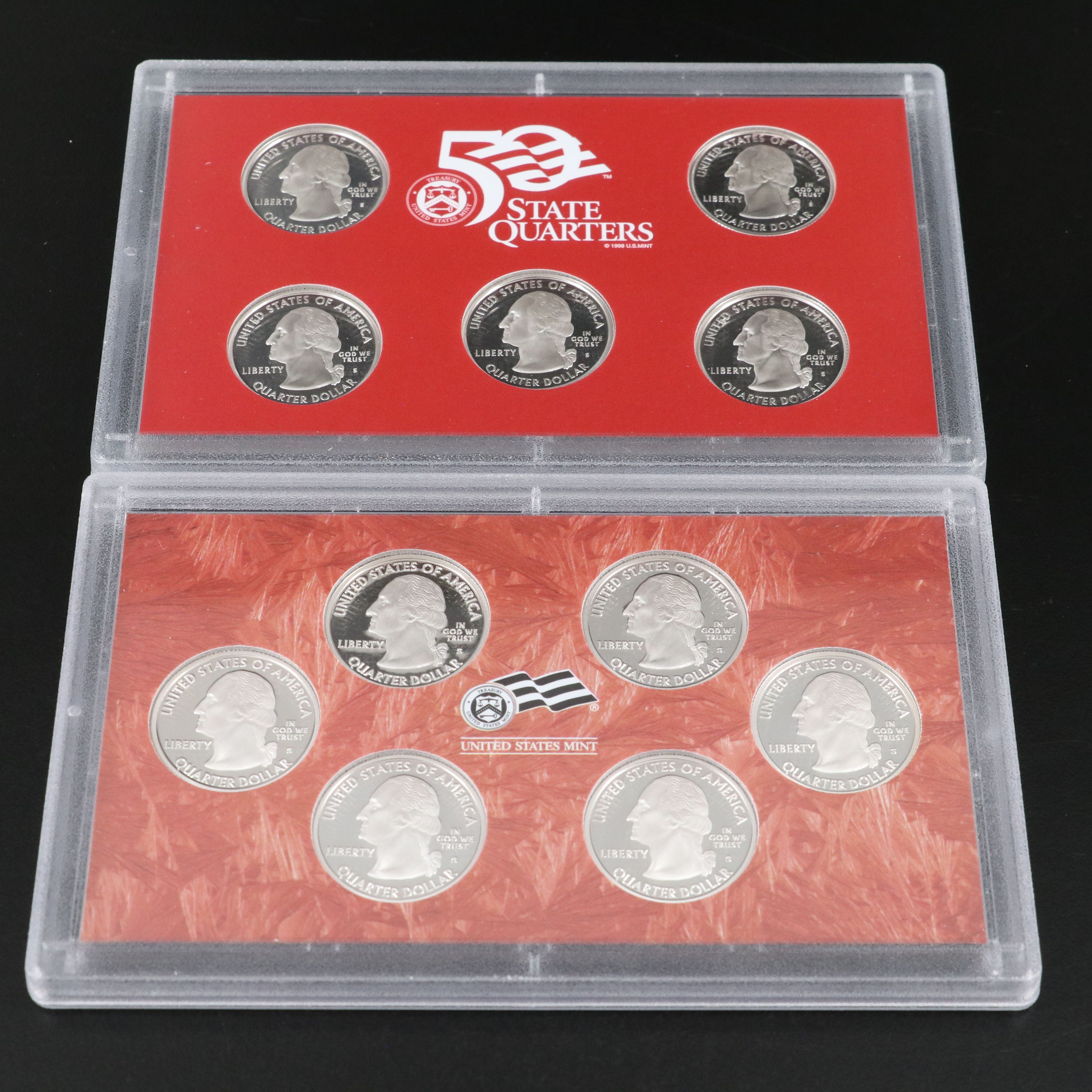 Six Statehood and Territories Quarters Silver Proof Sets