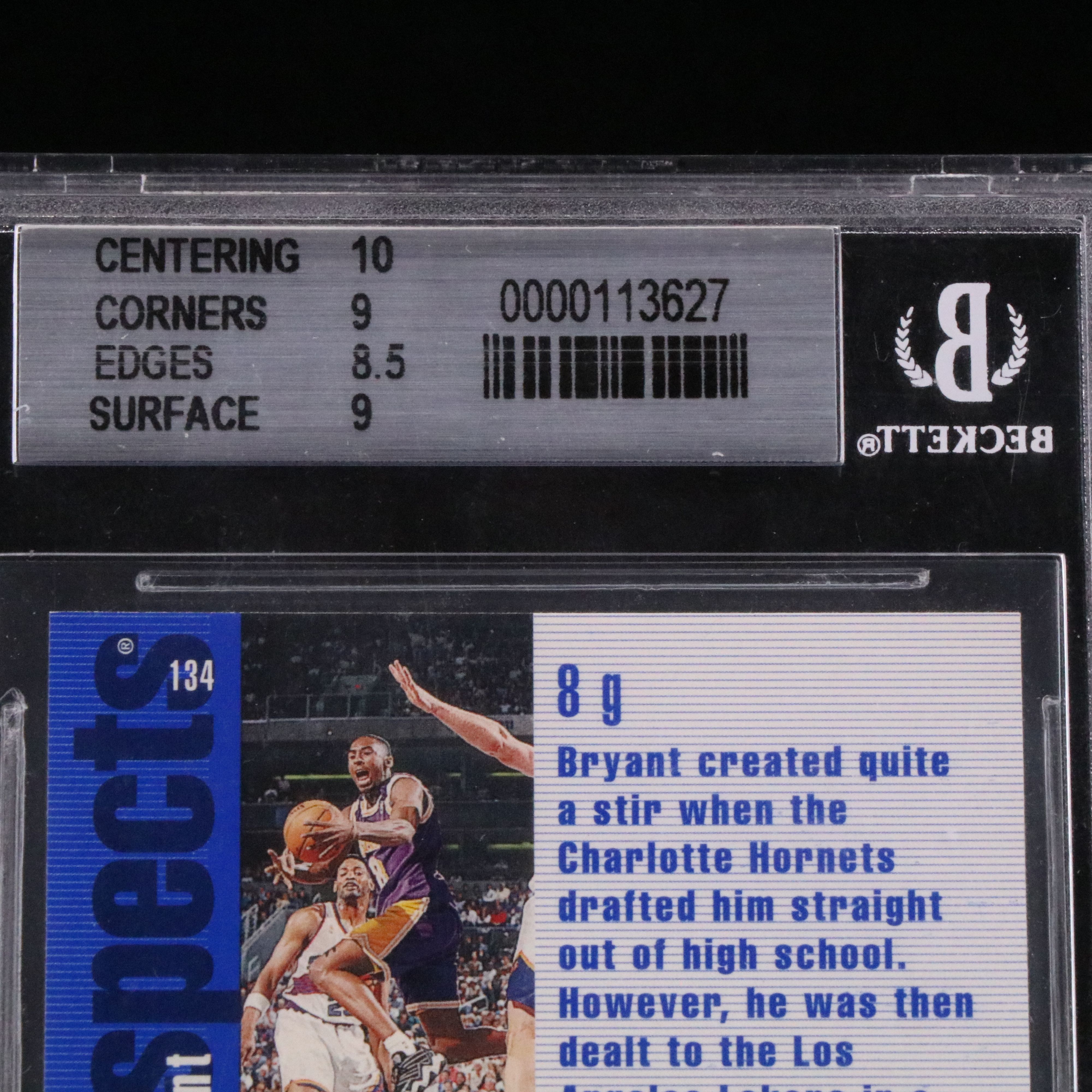 1996-97 SP Kobe Bryant Los Angeles Lakers Rookie Card Graded BGS 9