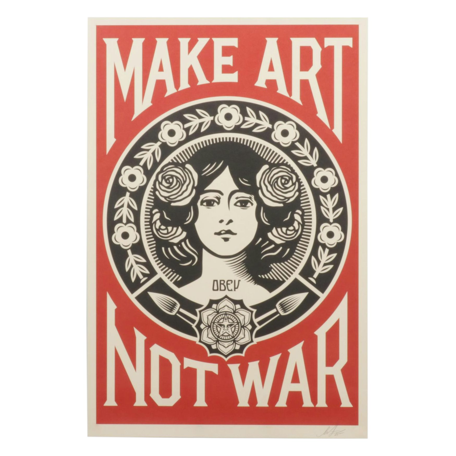 Shepard Fairey "Make Art, Not War" Offset Lithograph, 2025