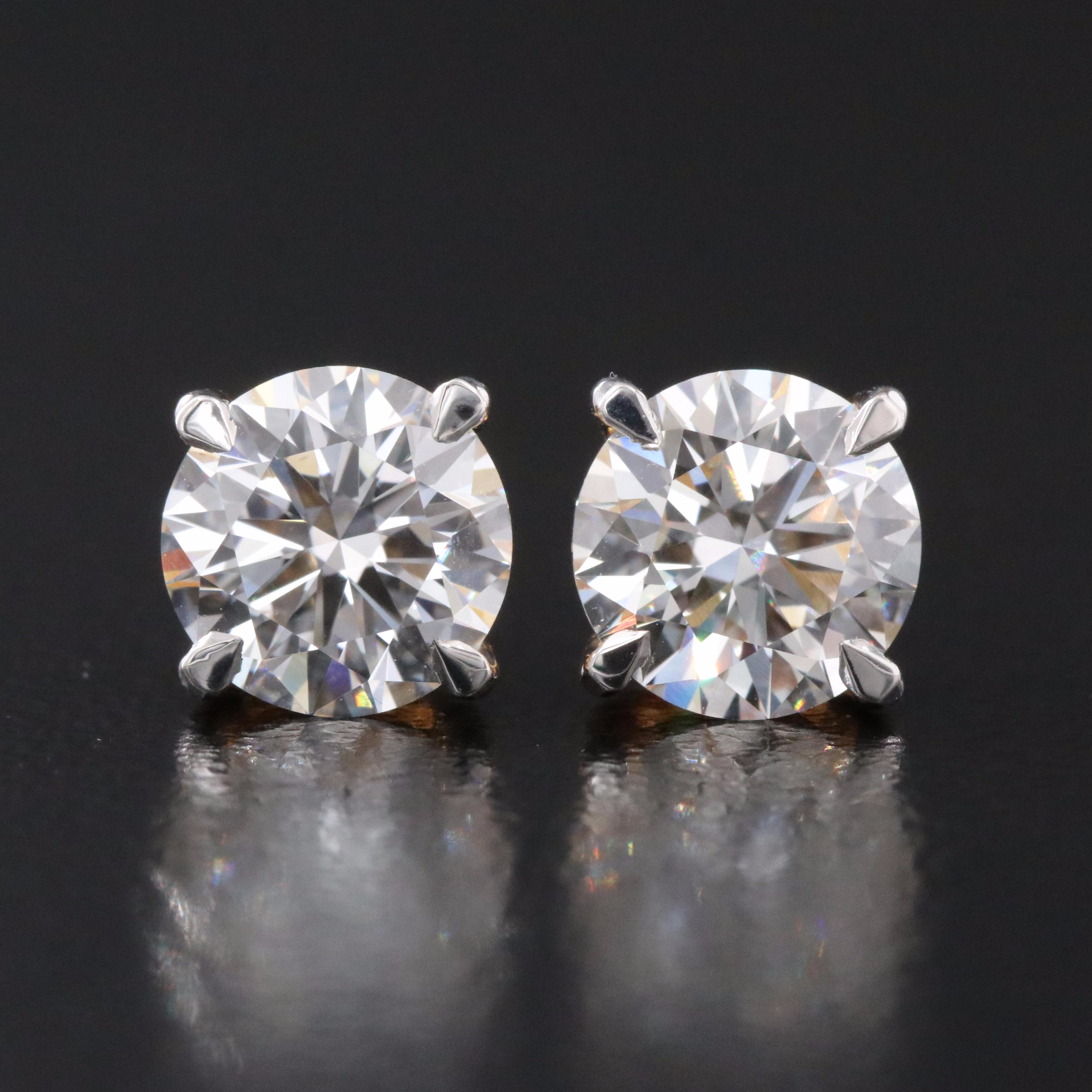 14K 2.11 CTW Lab Grown Diamond Stud Earrings with IGI Reports