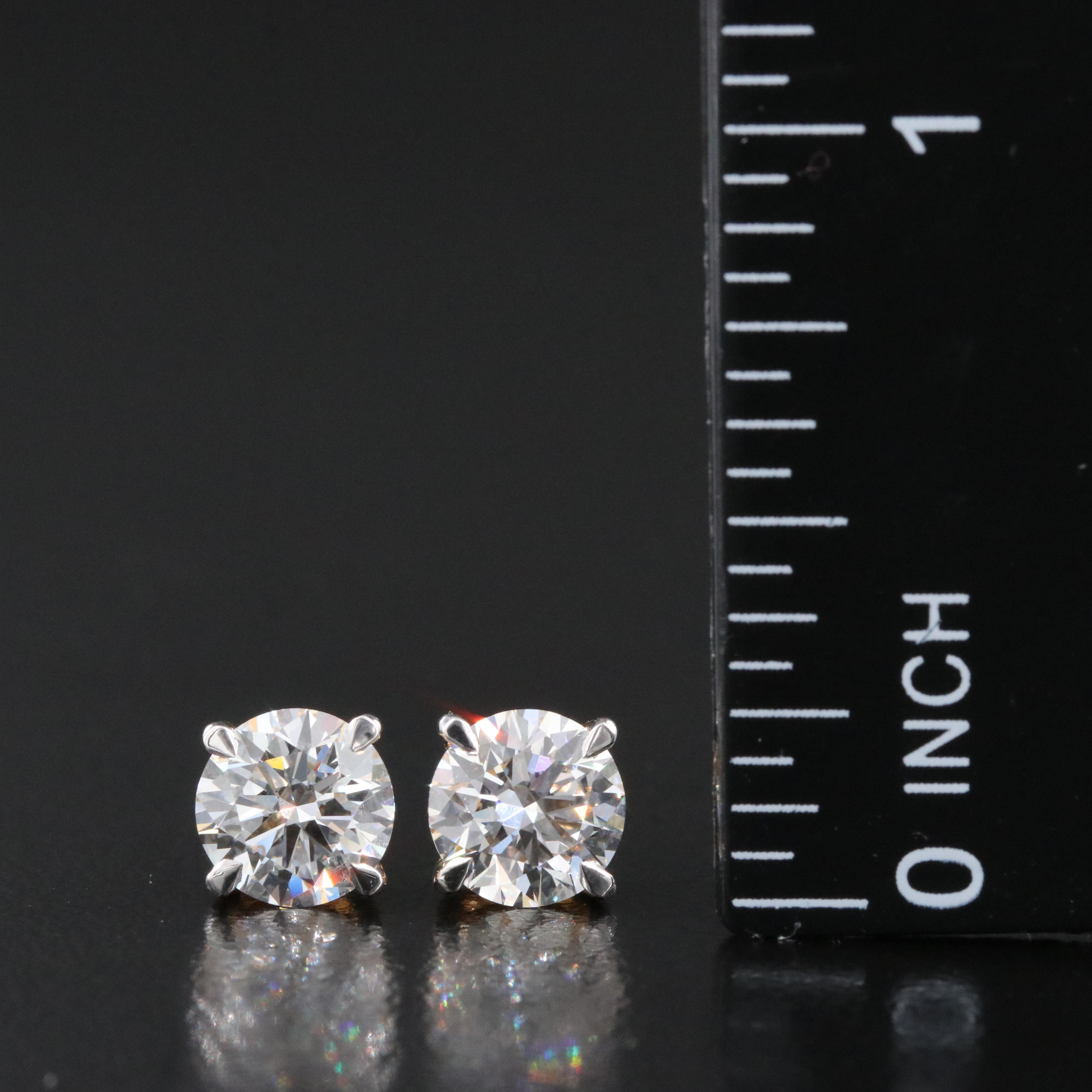 14K 2.11 CTW Lab Grown Diamond Stud Earrings with IGI Reports
