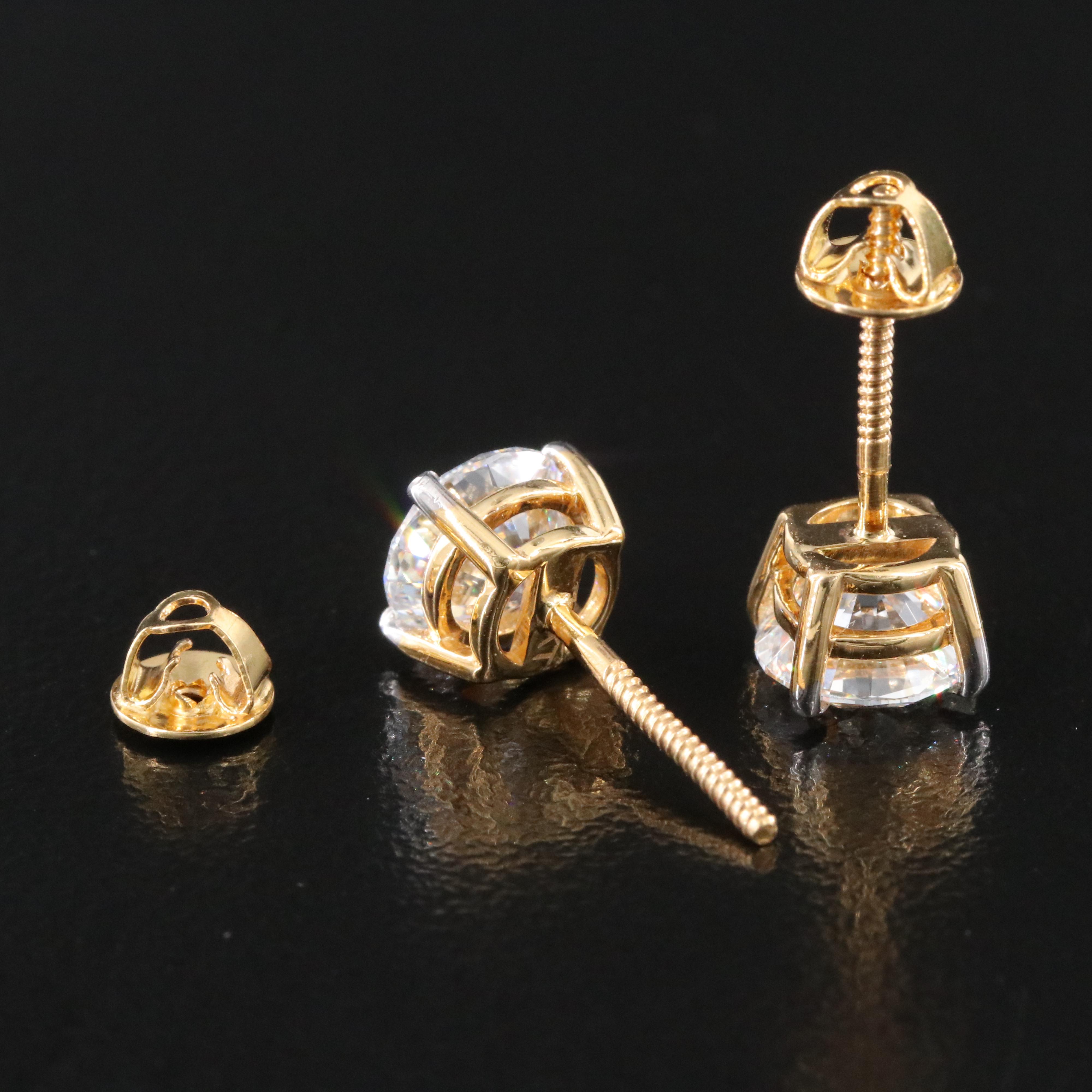 14K 2.11 CTW Lab Grown Diamond Stud Earrings with IGI Reports