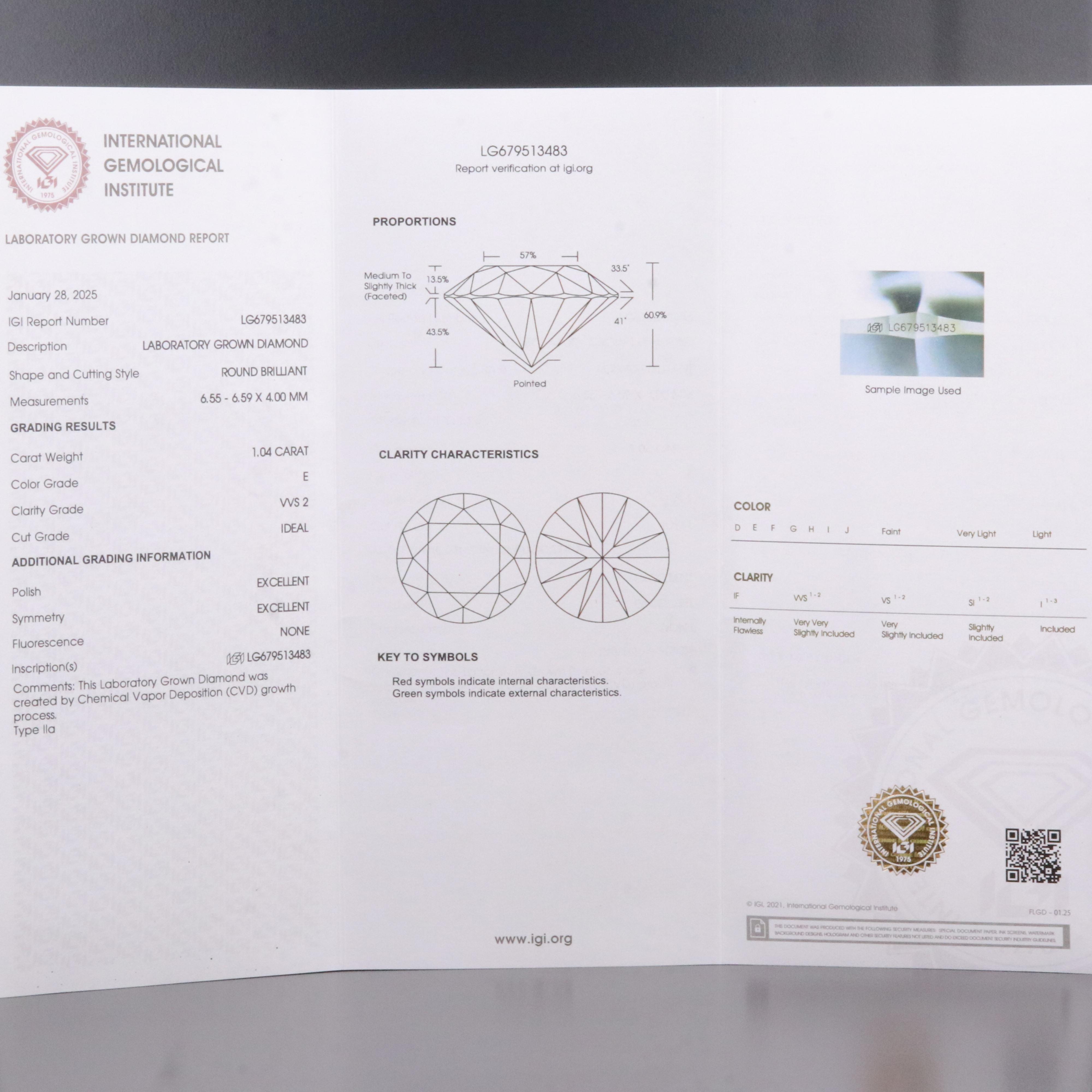 14K 2.11 CTW Lab Grown Diamond Stud Earrings with IGI Reports