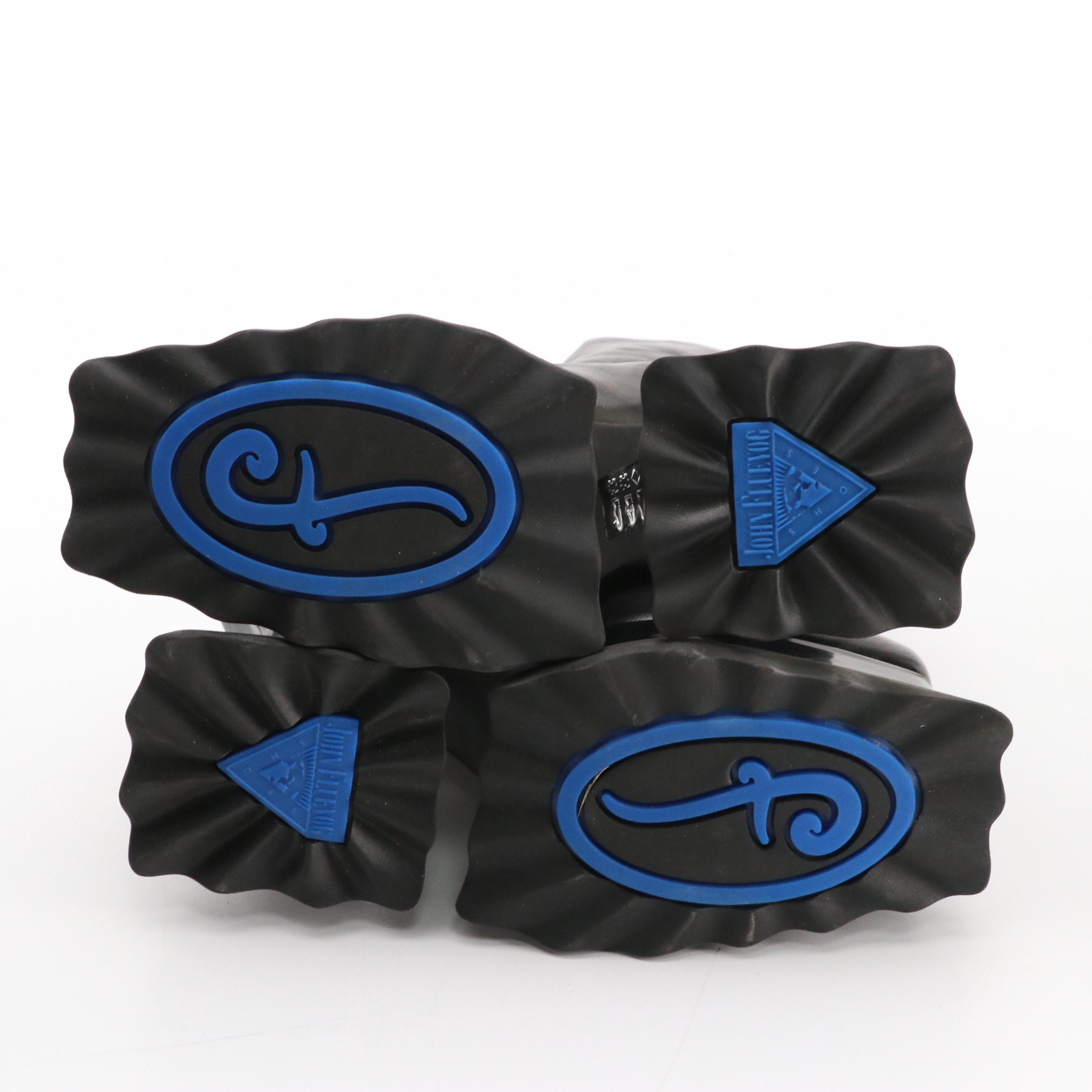 John Fluevog 'Munster Max Petunia' Mid-Calf Platform Leather Boots in Box