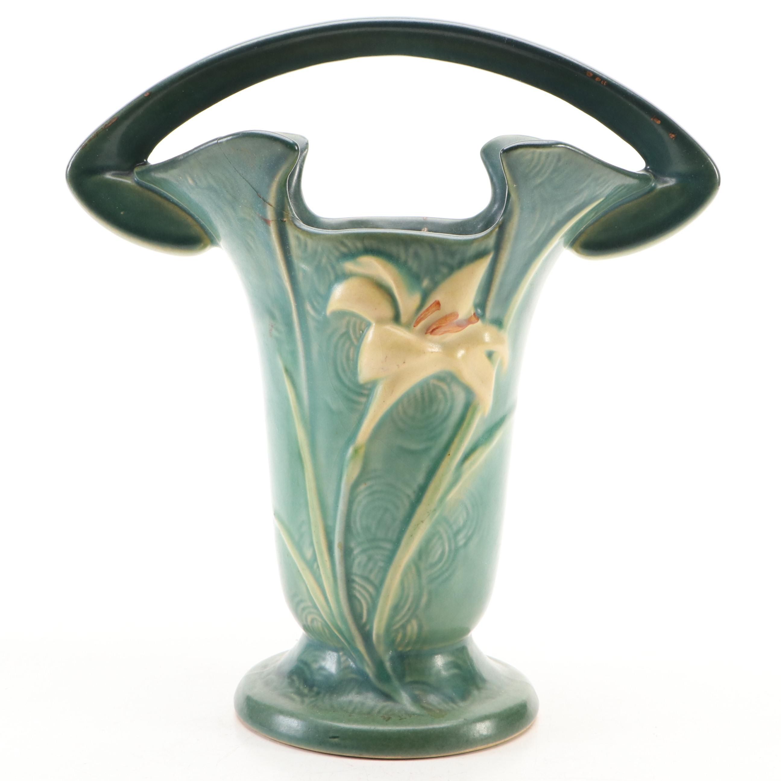 Roseville Pottery Art Deco "Zephyr Lily" Ceramic Vase, Mid-20th Century