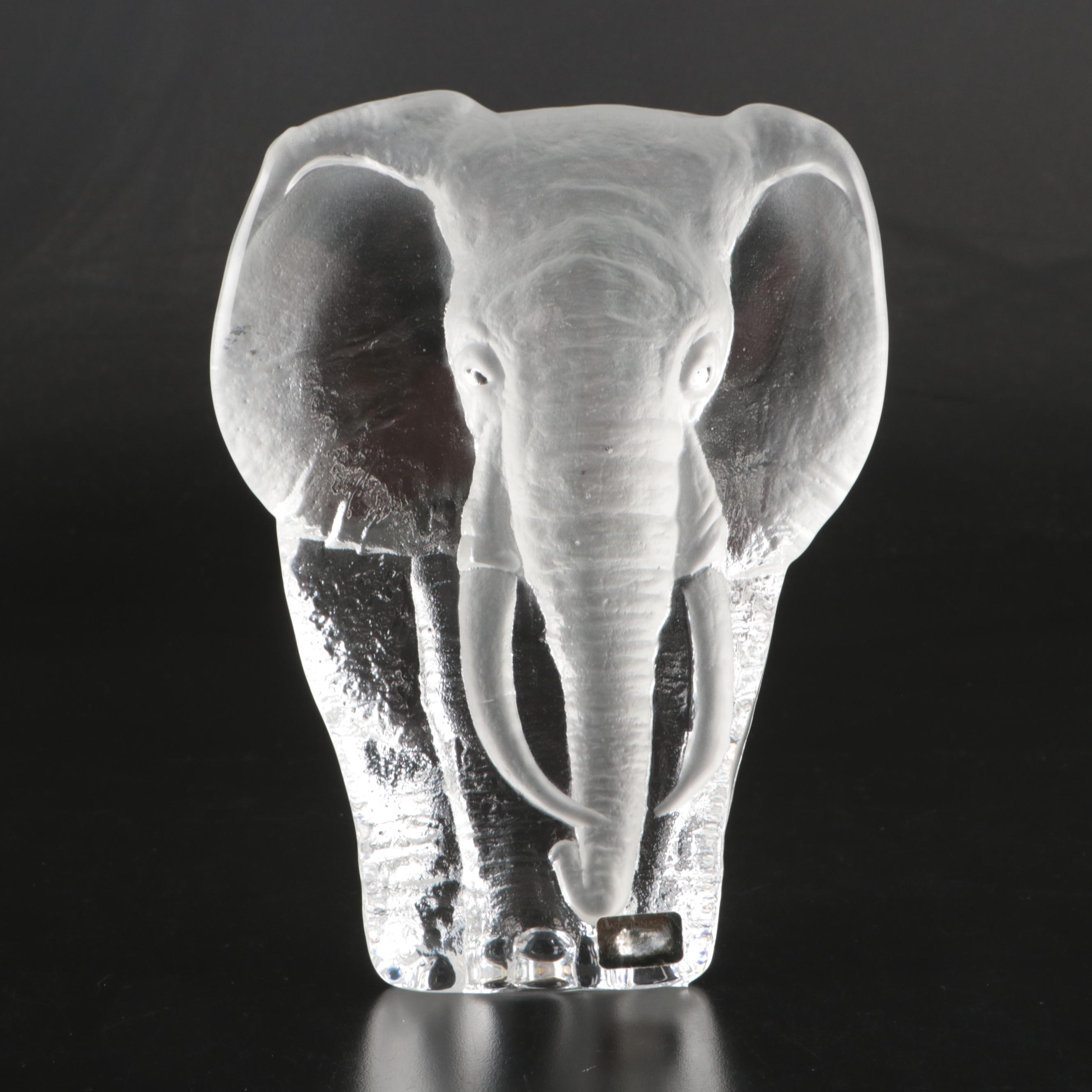 Mats Jonasson Crystal "Elephant" Figure