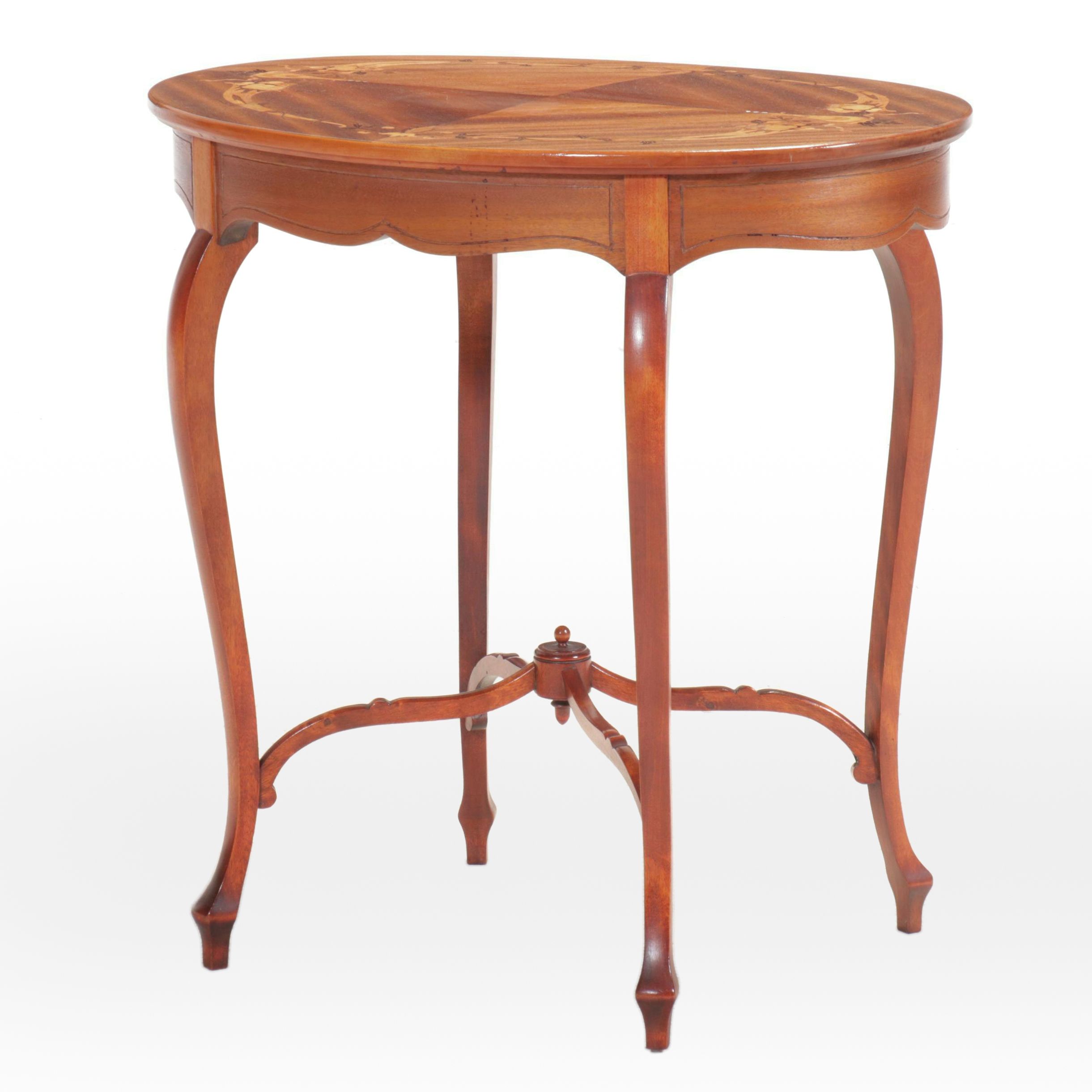Italianate Inlaid Mother-of-Pearl and Marquetry Mahogany Center Table