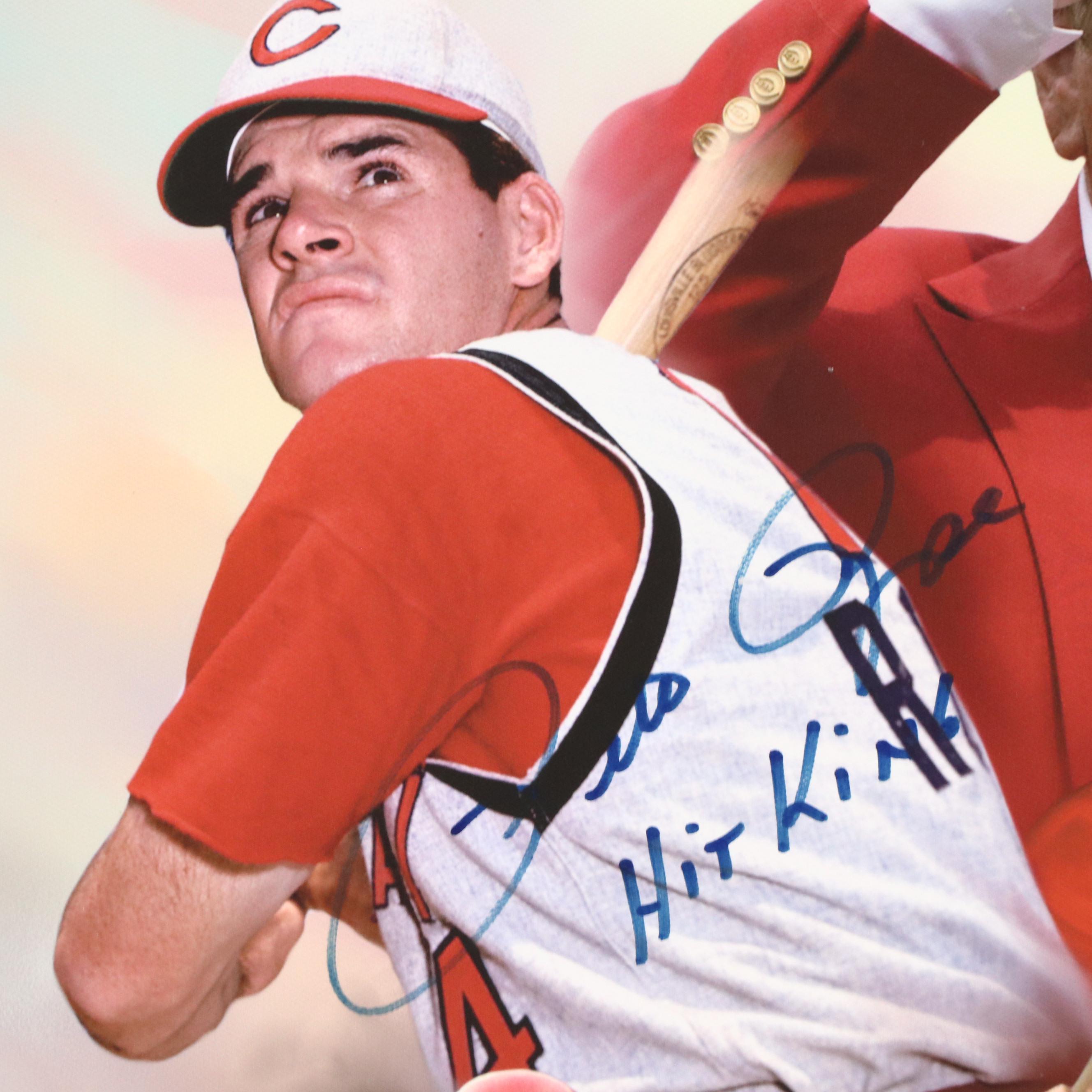 Johnny Bench and Pete Rose Signed Cincinnati Reds Canvas Print