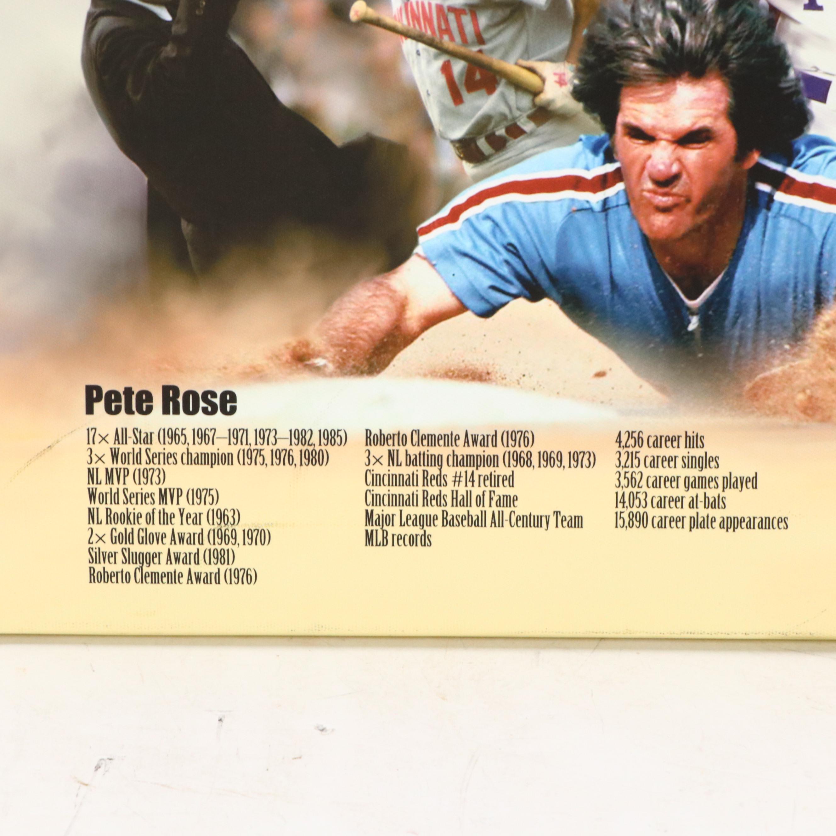 Johnny Bench and Pete Rose Signed Cincinnati Reds Canvas Print