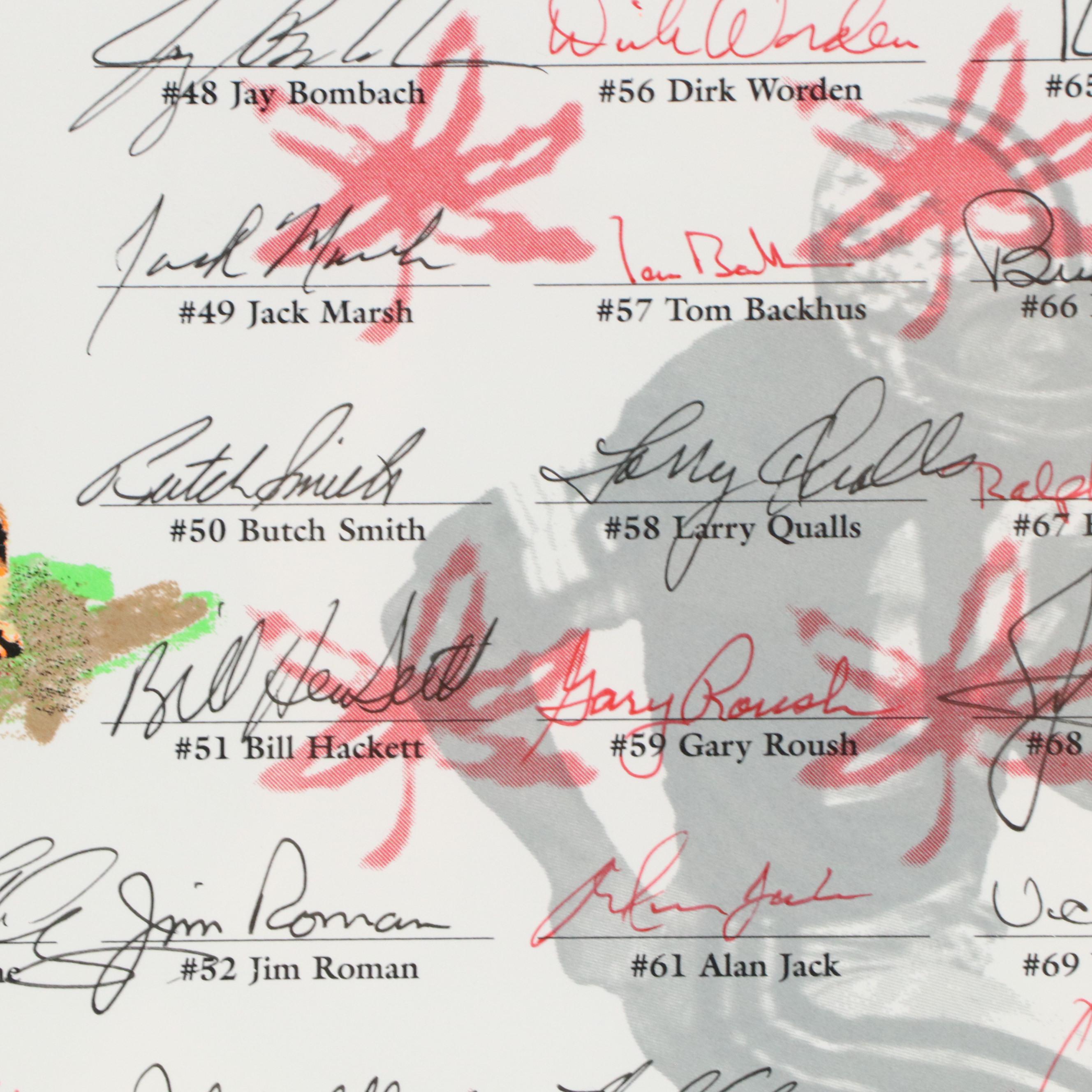 1968 Ohio State Buckeyes Football Team Signed Print with Jack Tatum and More