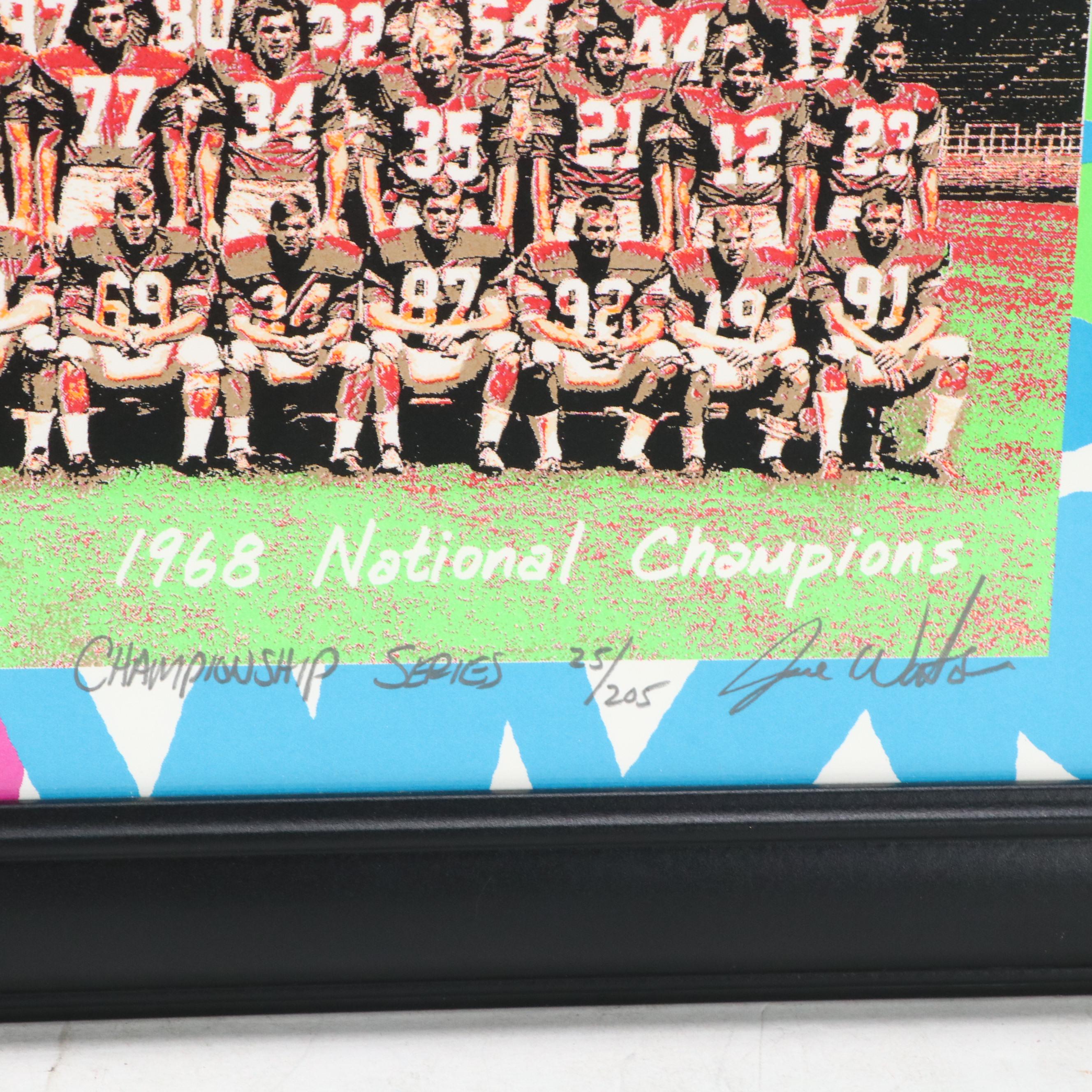 1968 Ohio State Buckeyes Football Team Signed Print with Jack Tatum and More