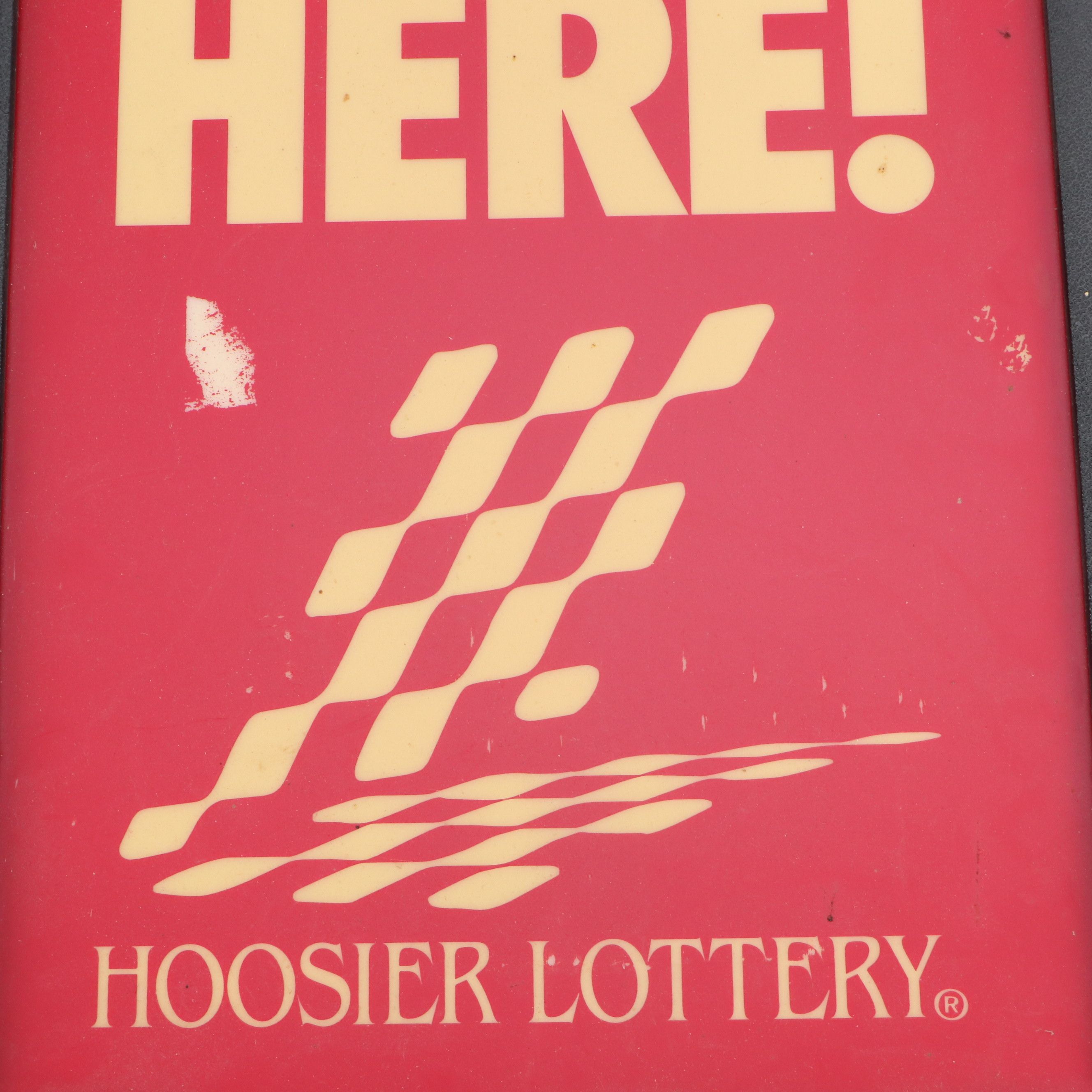 Hoosier Lottery "Play Here!" Illuminated Advertising Sign
