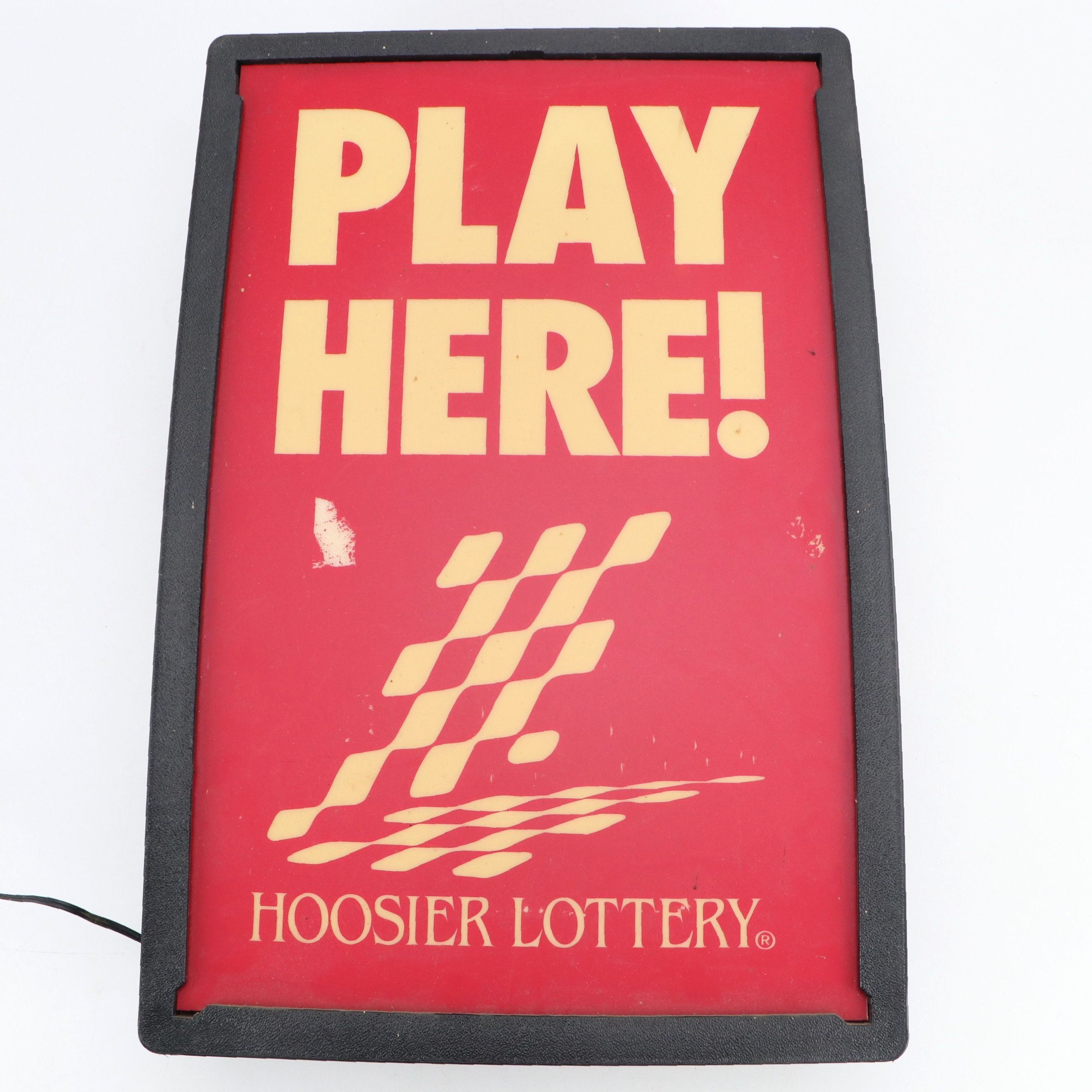 Hoosier Lottery "Play Here!" Illuminated Advertising Sign