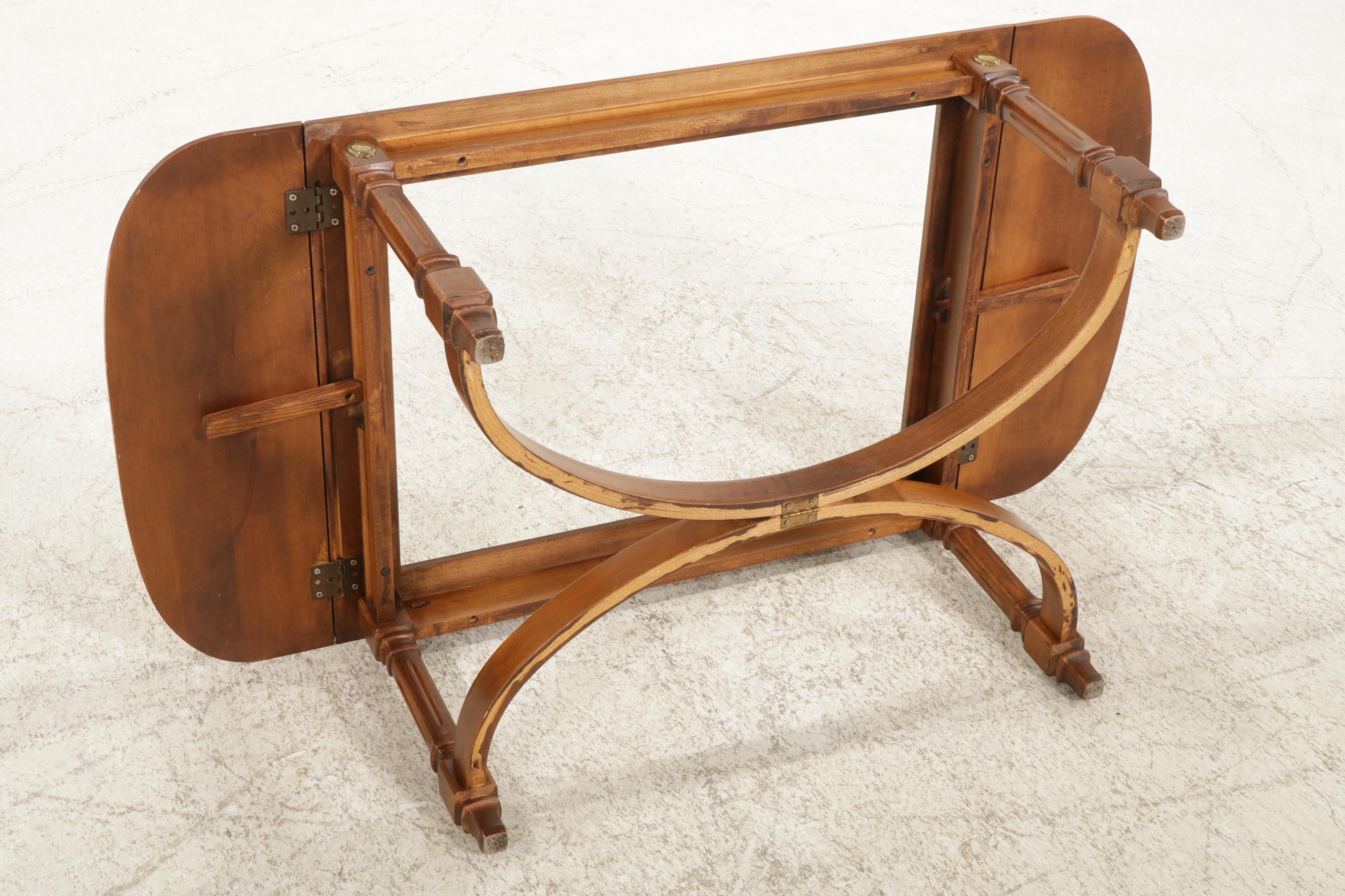 Glass Top Drop Leaf Coffee Table, Late 20th Century