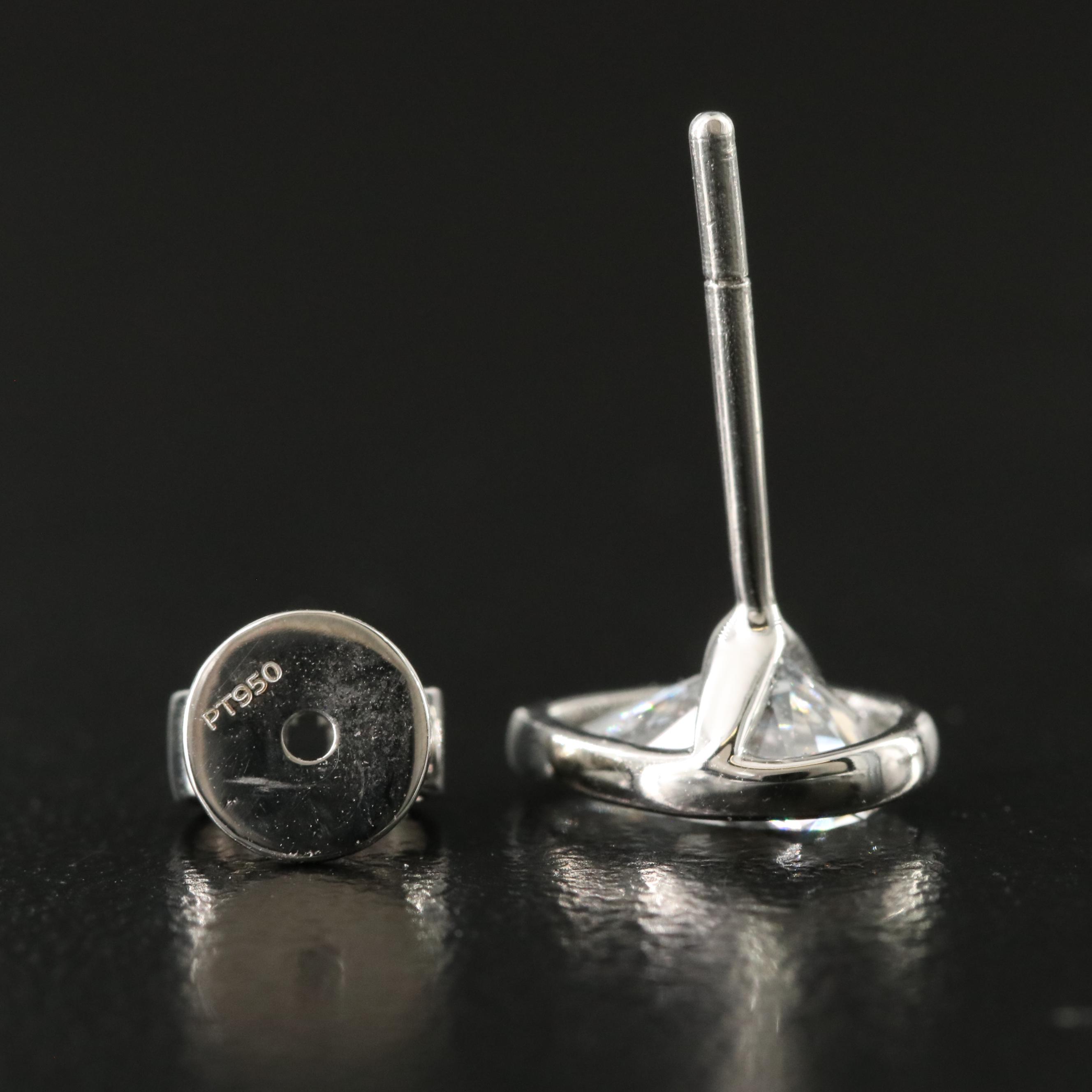 Platinum 2.08 CTW Lab Grown Diamond Stud Earrings with IGI Reports