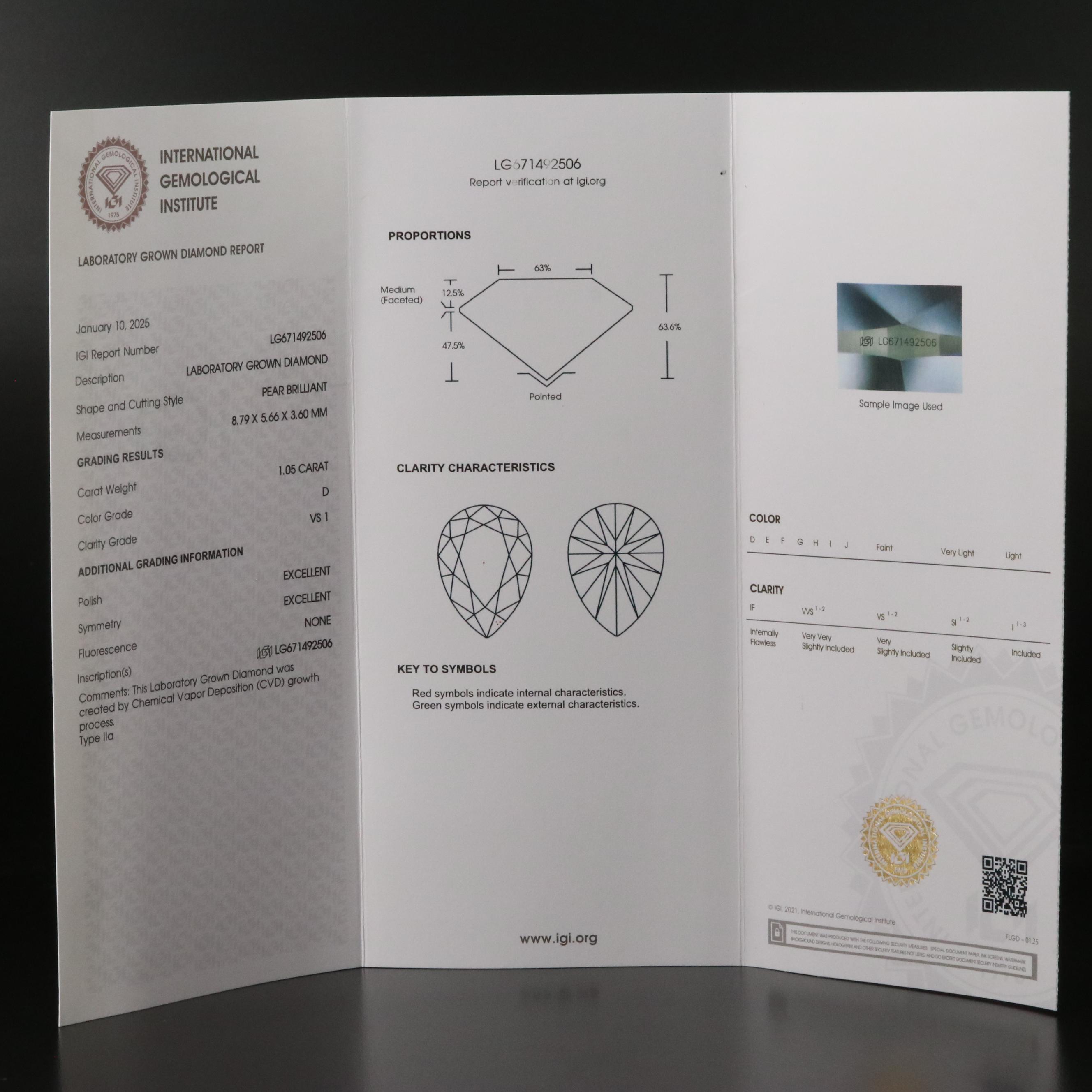 Platinum 2.08 CTW Lab Grown Diamond Stud Earrings with IGI Reports