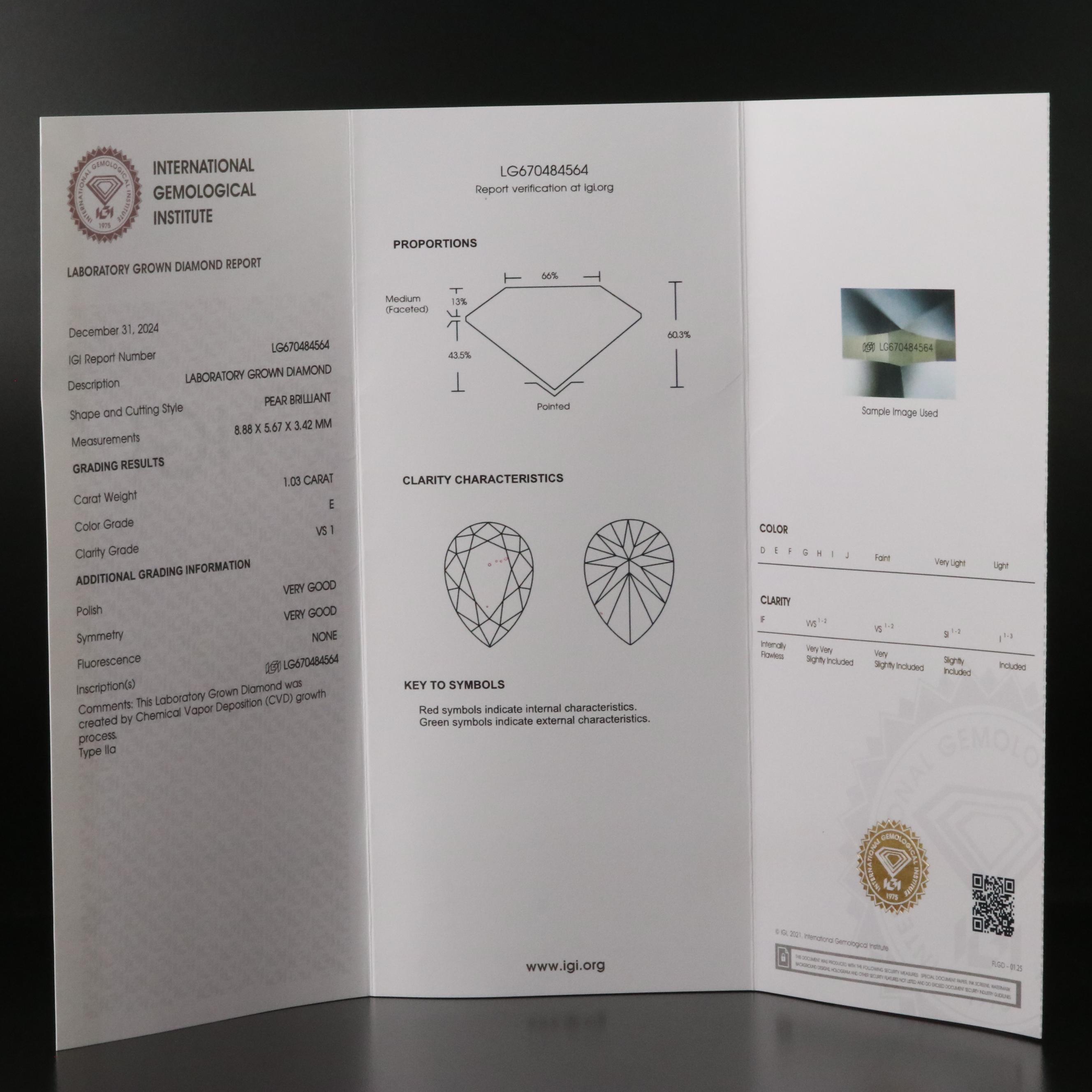 Platinum 2.08 CTW Lab Grown Diamond Stud Earrings with IGI Reports