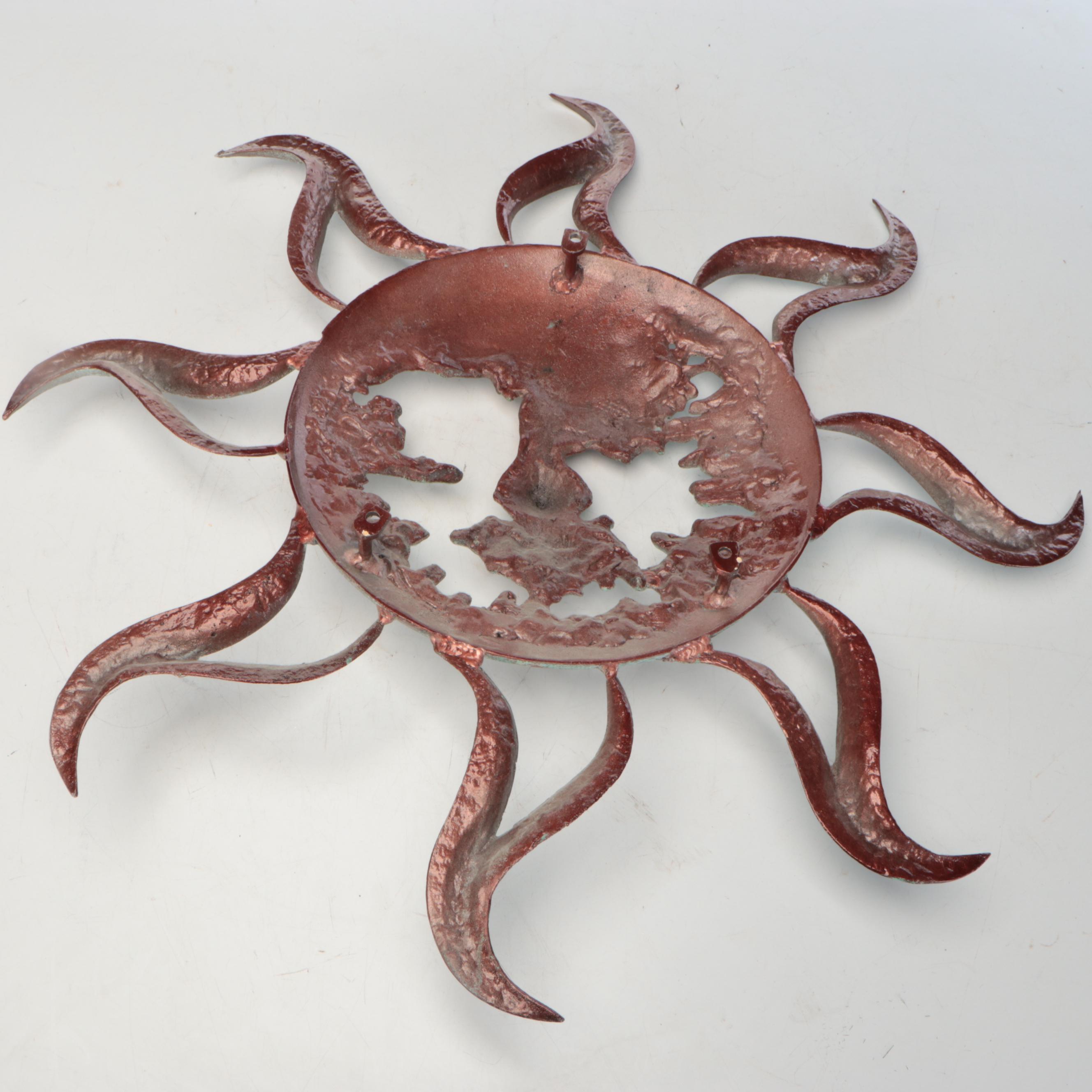 Metal Sun Face Outdoor Hanging Décor