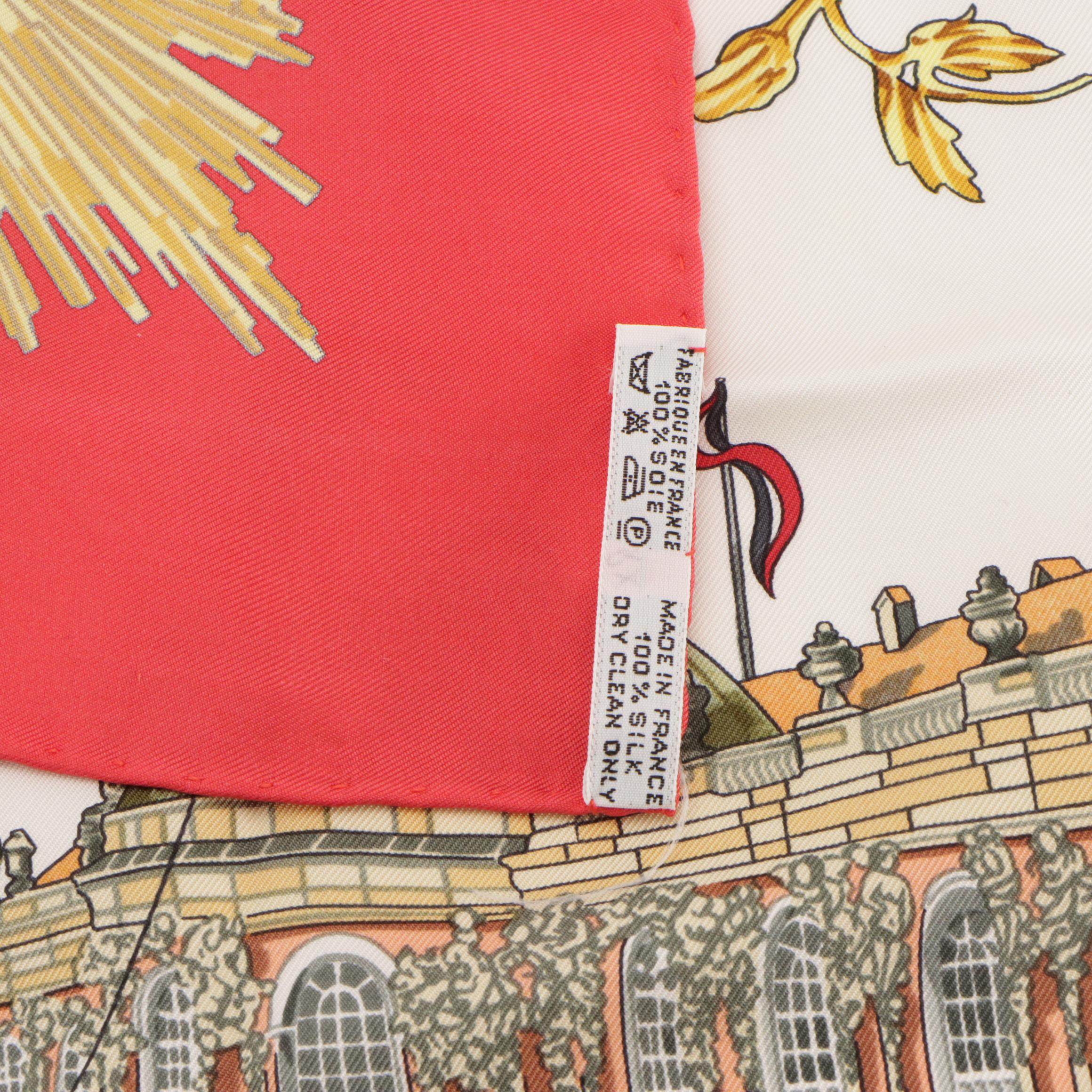 Hermès "Sanssoucy" Silk Twill Scarf 90