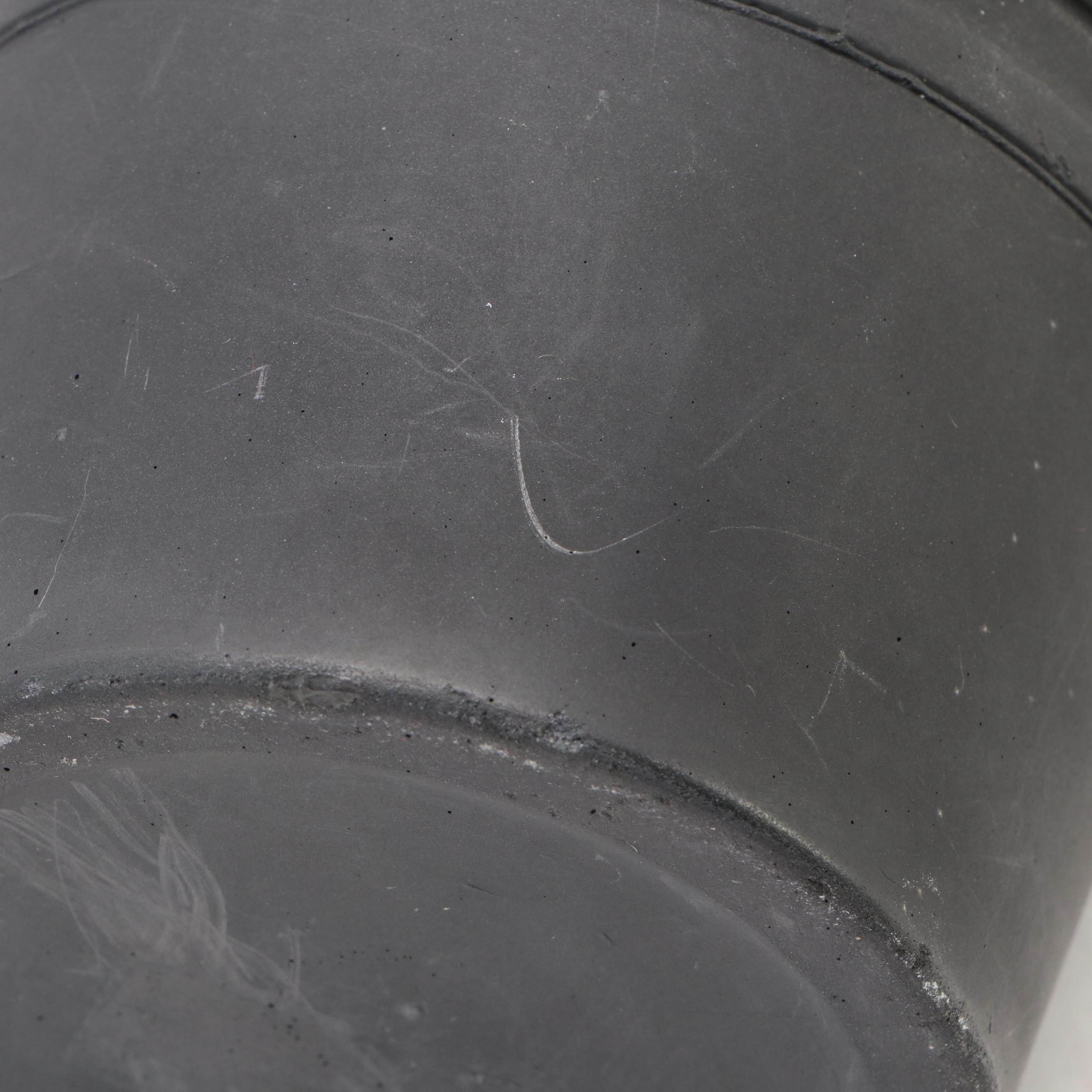 Neoclassical Style Basalt Black Finish Paneled Vase with Dancing Nudes