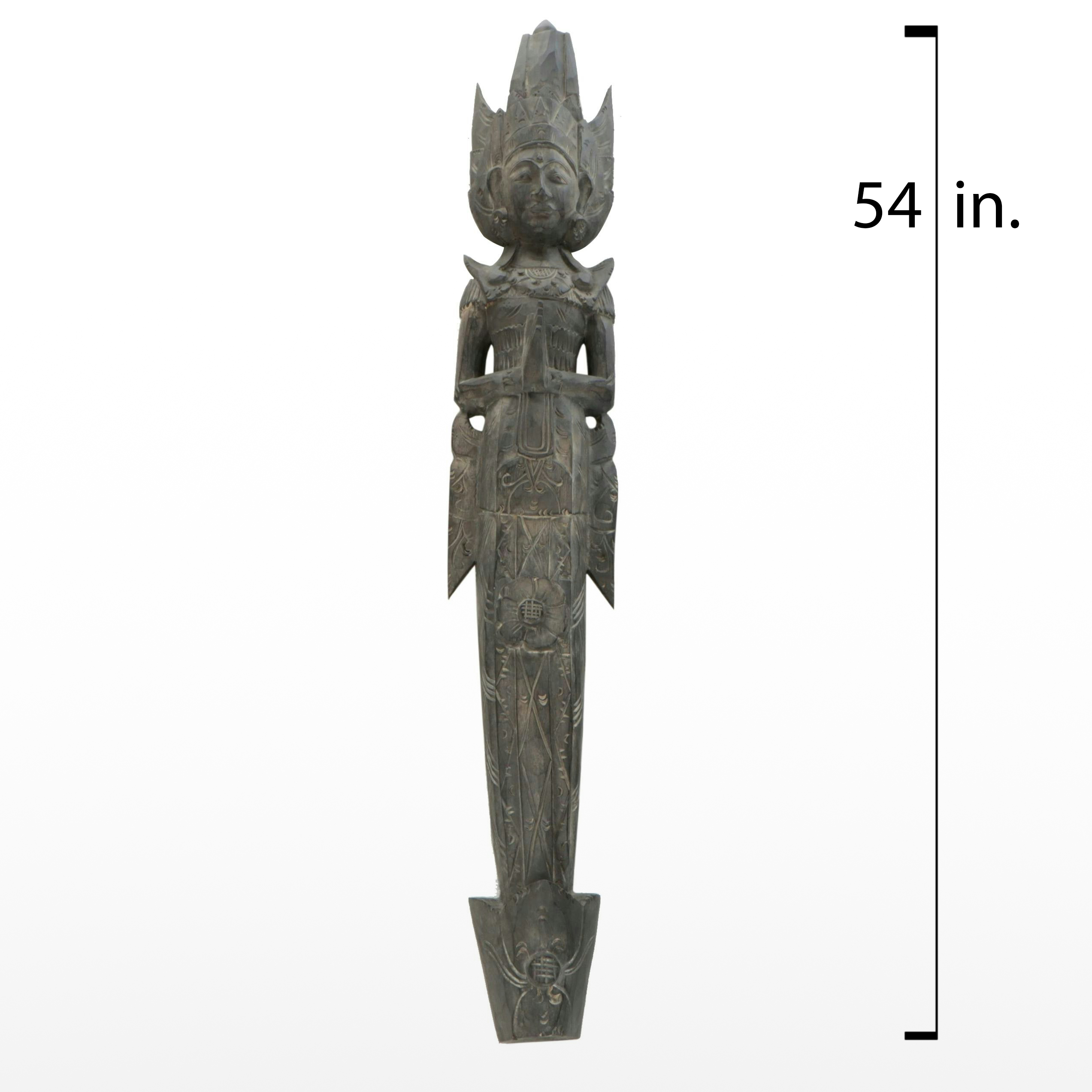 Arhaus "Rama" Carved Wooden Wall Sculpture