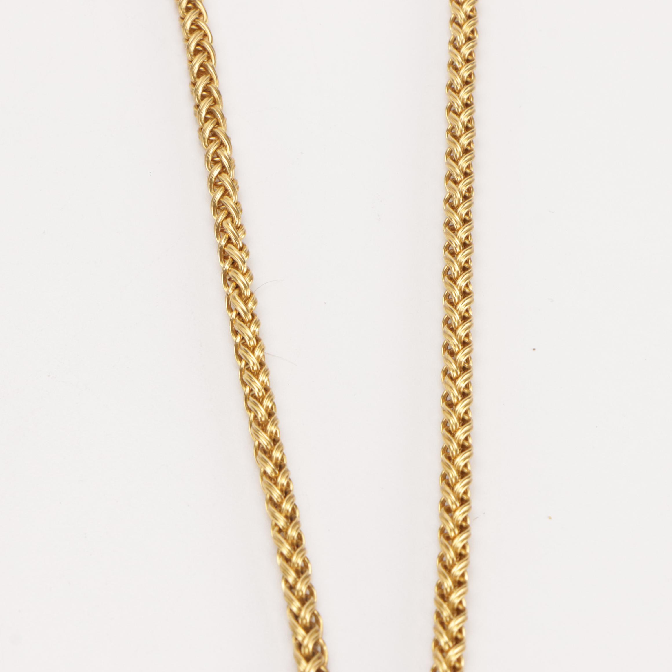 Chanel Coco Mark CC Fretwork Pendant Necklace